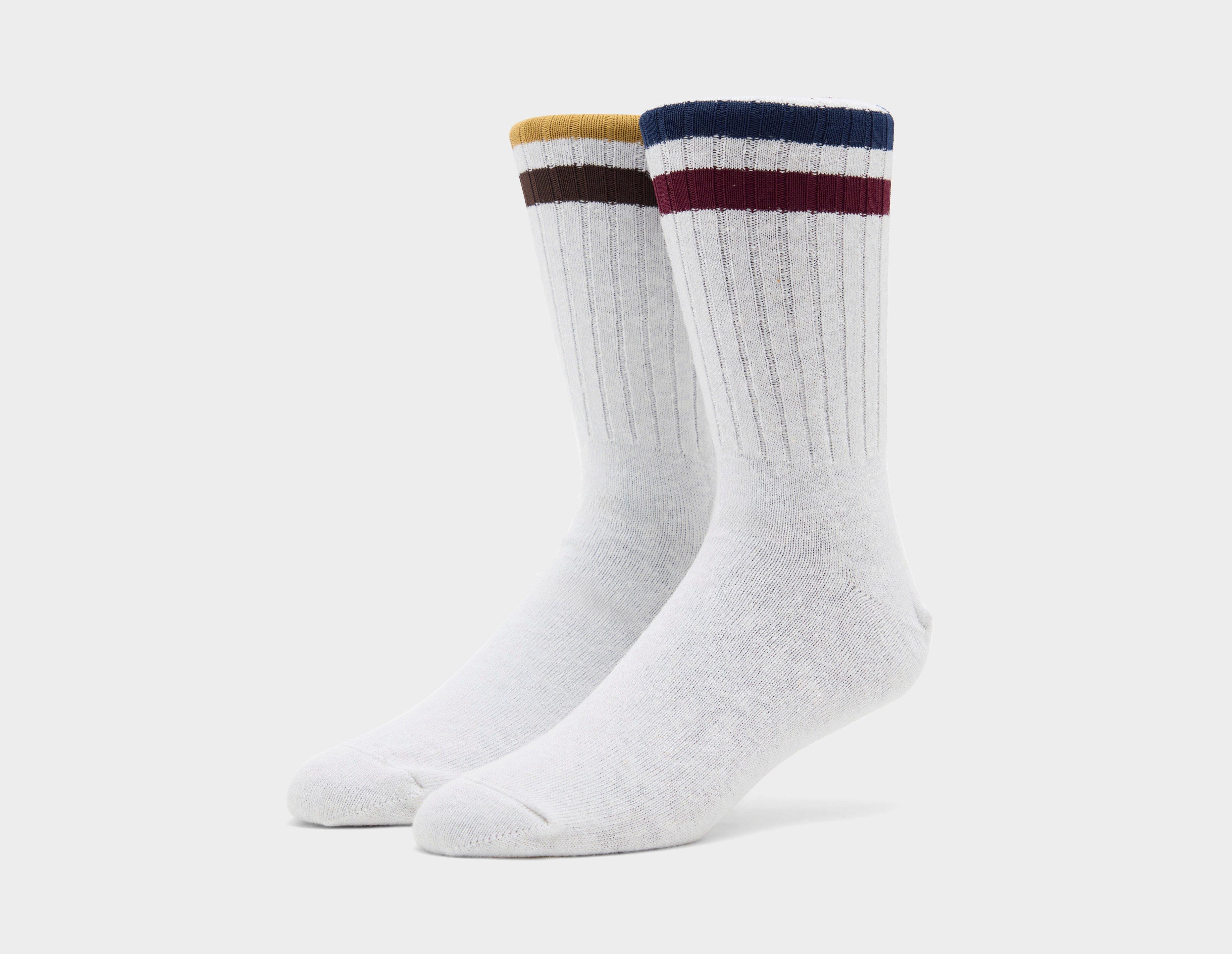 Adidas Originals Ribbed Crew Socks 2-Pack White in   Size 8.5-10