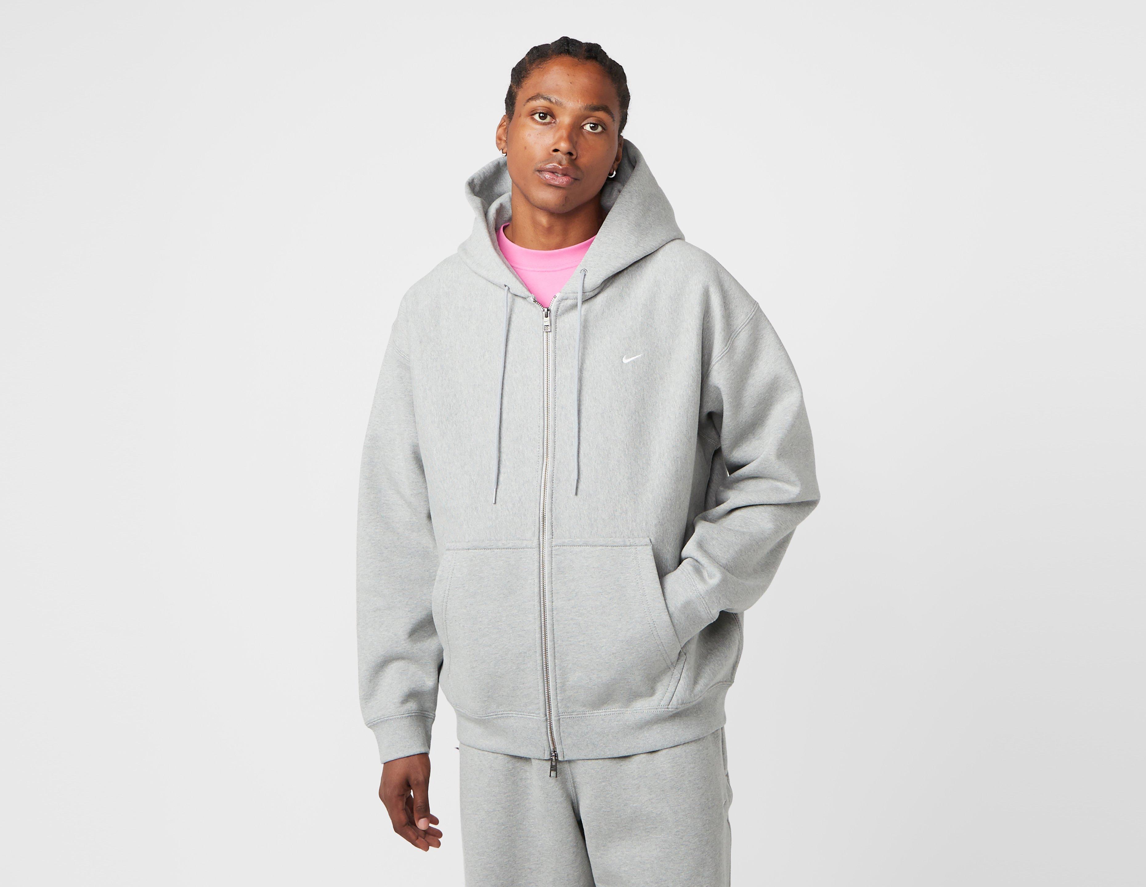 Nike Solo Swoosh Full-Zip Hoodie Grey in  Men's Size Medium