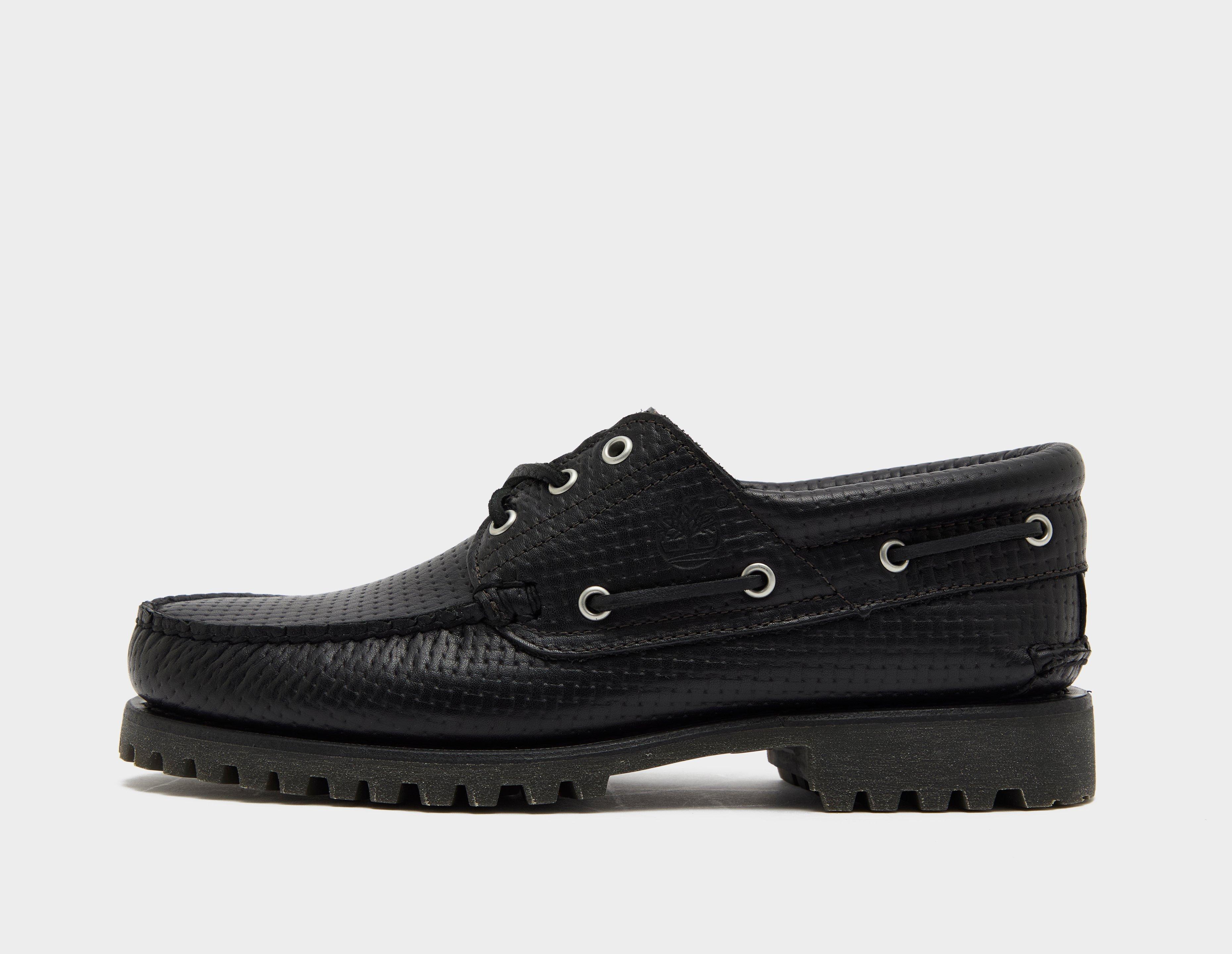 Timberland Authentic 3-Eye Lug Handsewn Boat Shoe Black in  Men's Size 8