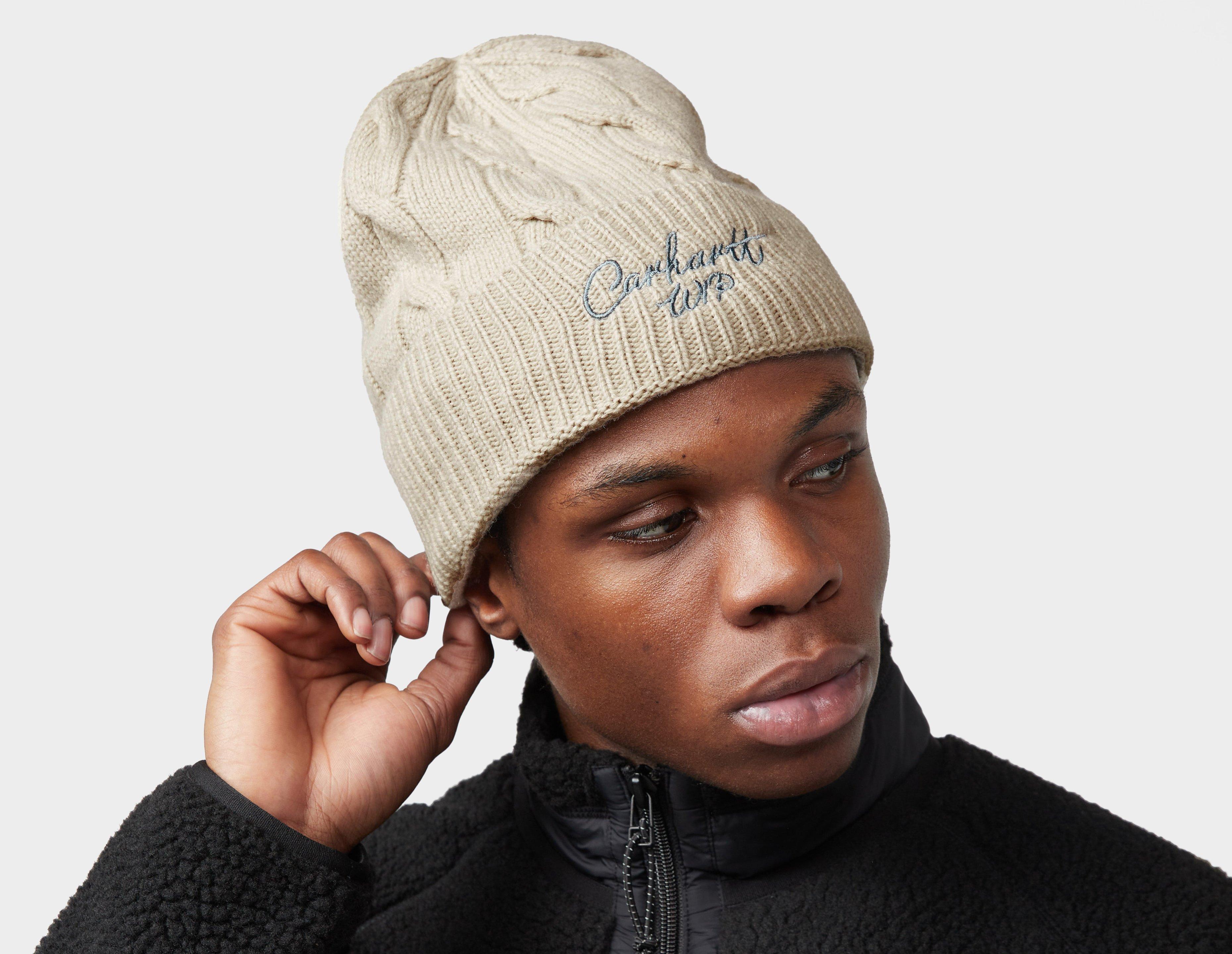 Carhartt Wip Signature Cable Beanie Beige in   Size One Size