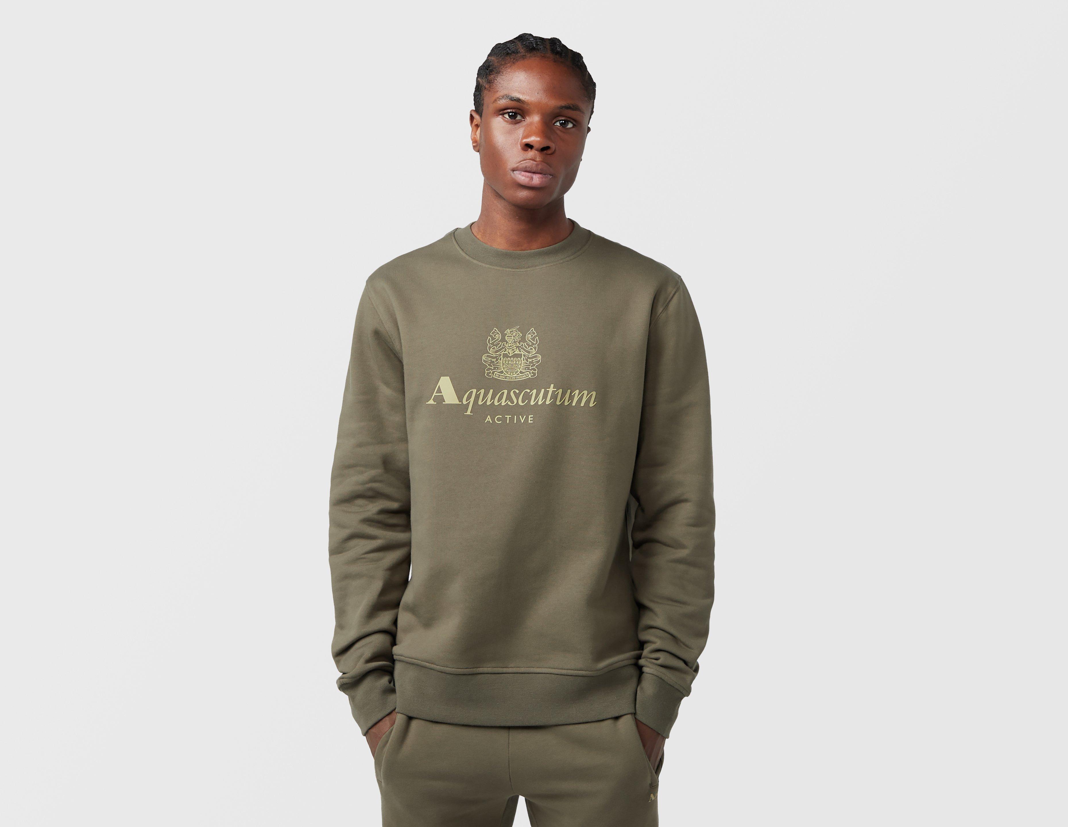 Aquascutum Active Big Logo Sweatshirt Green in  Men's Size Large