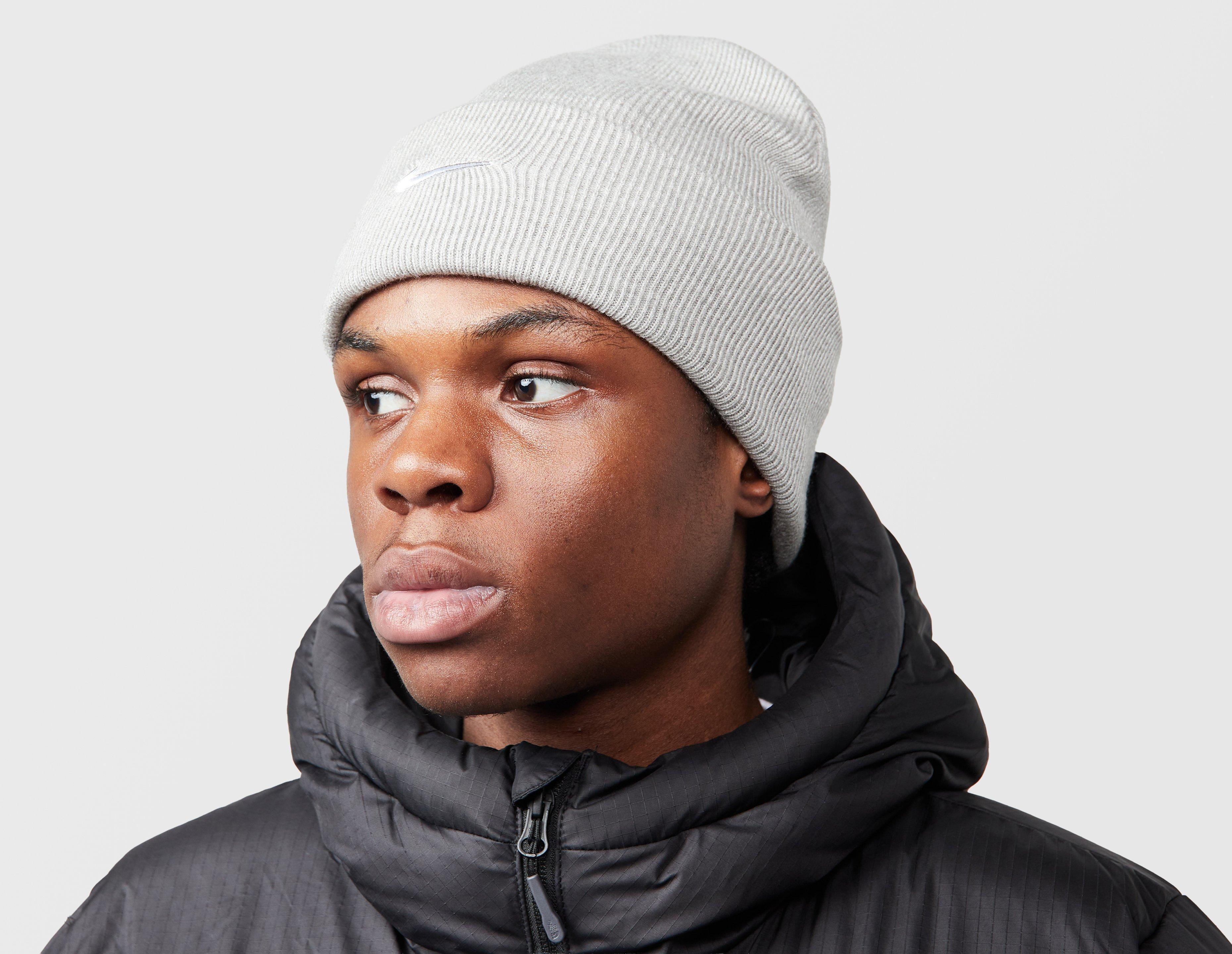Nike Peak Swoosh Beanie Grey in   Size One Size
