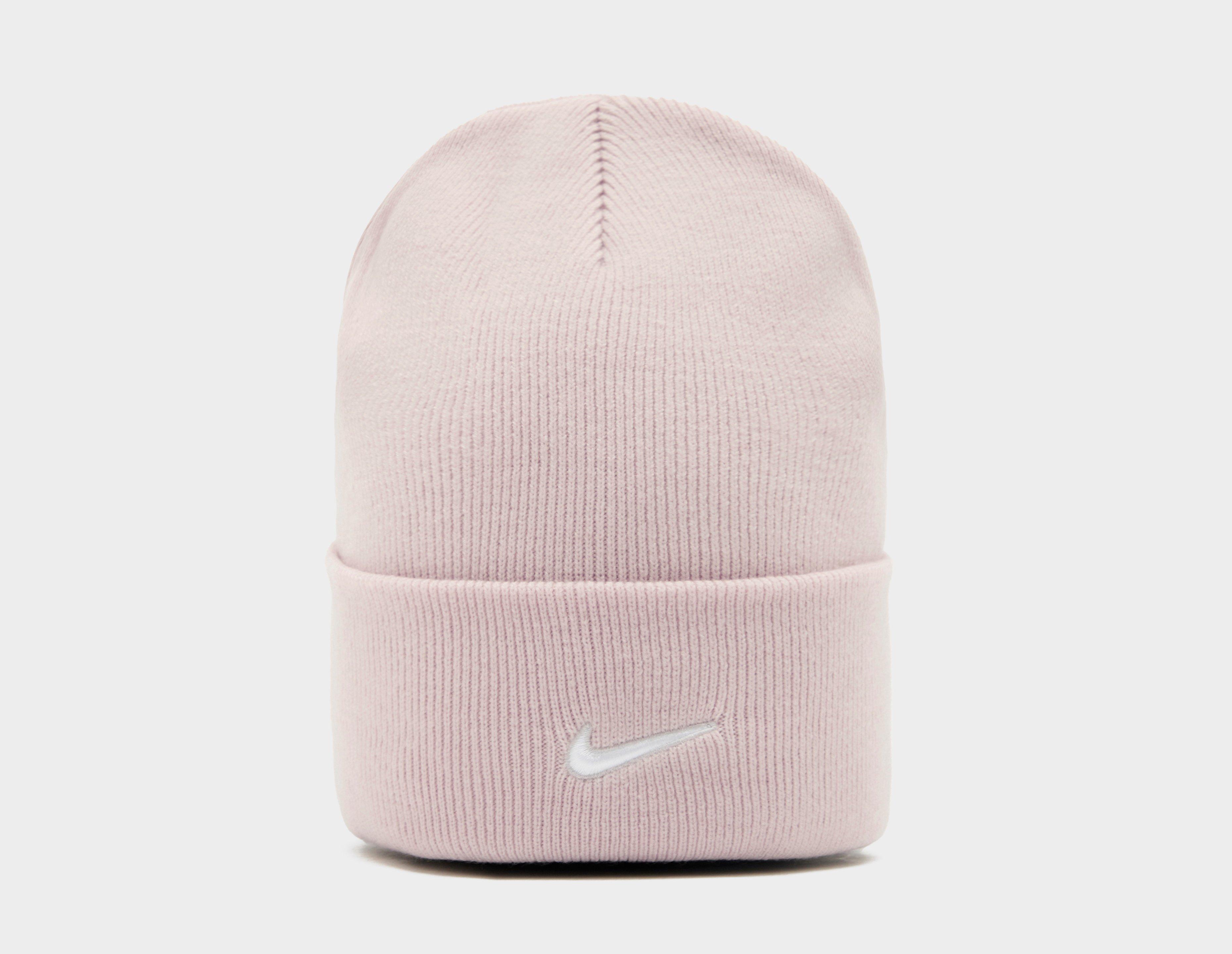 Nike Peak Swoosh Beanie Pink in   Size One Size