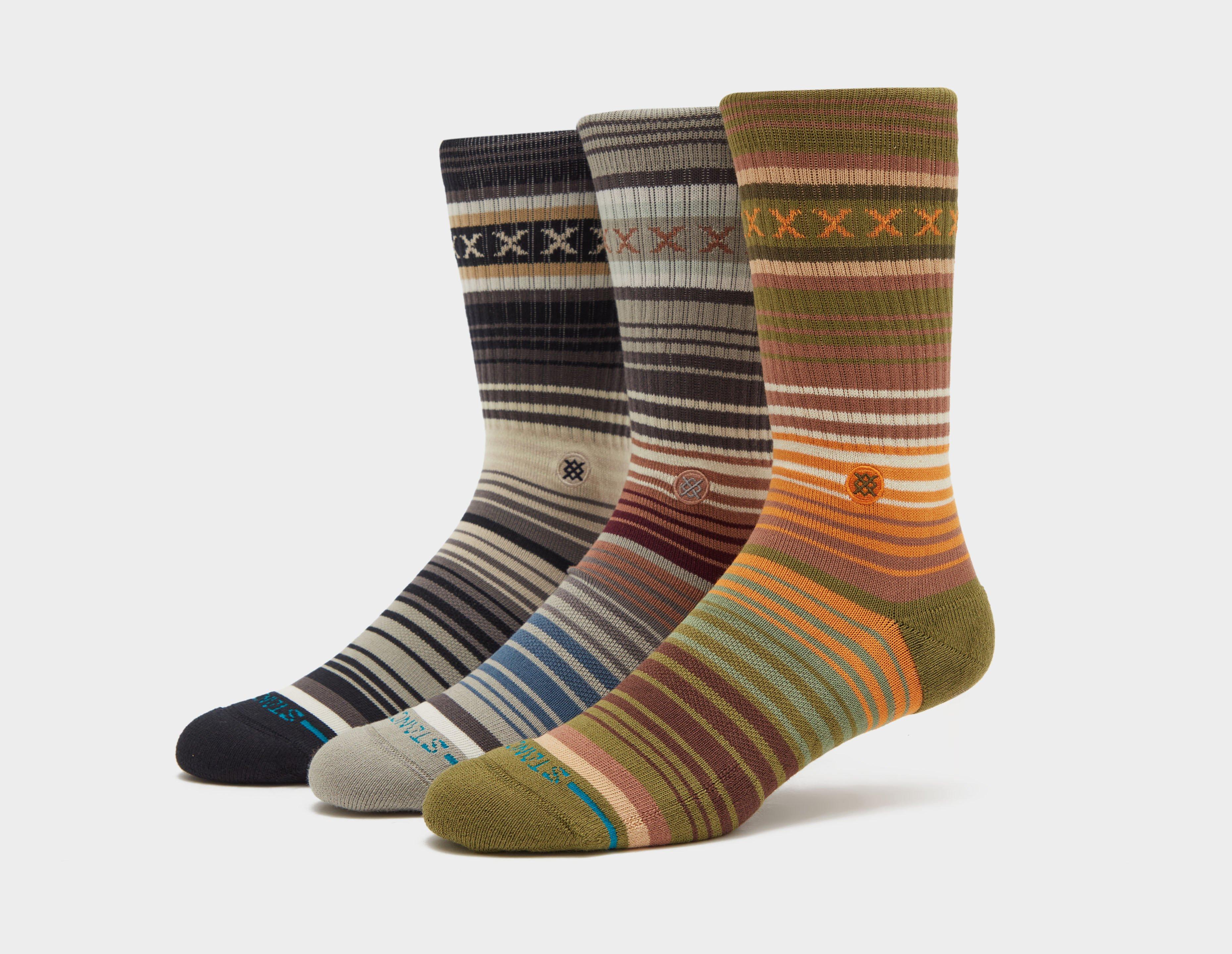 Stance Curren Socks (3-Pack) Brown in   Size Large