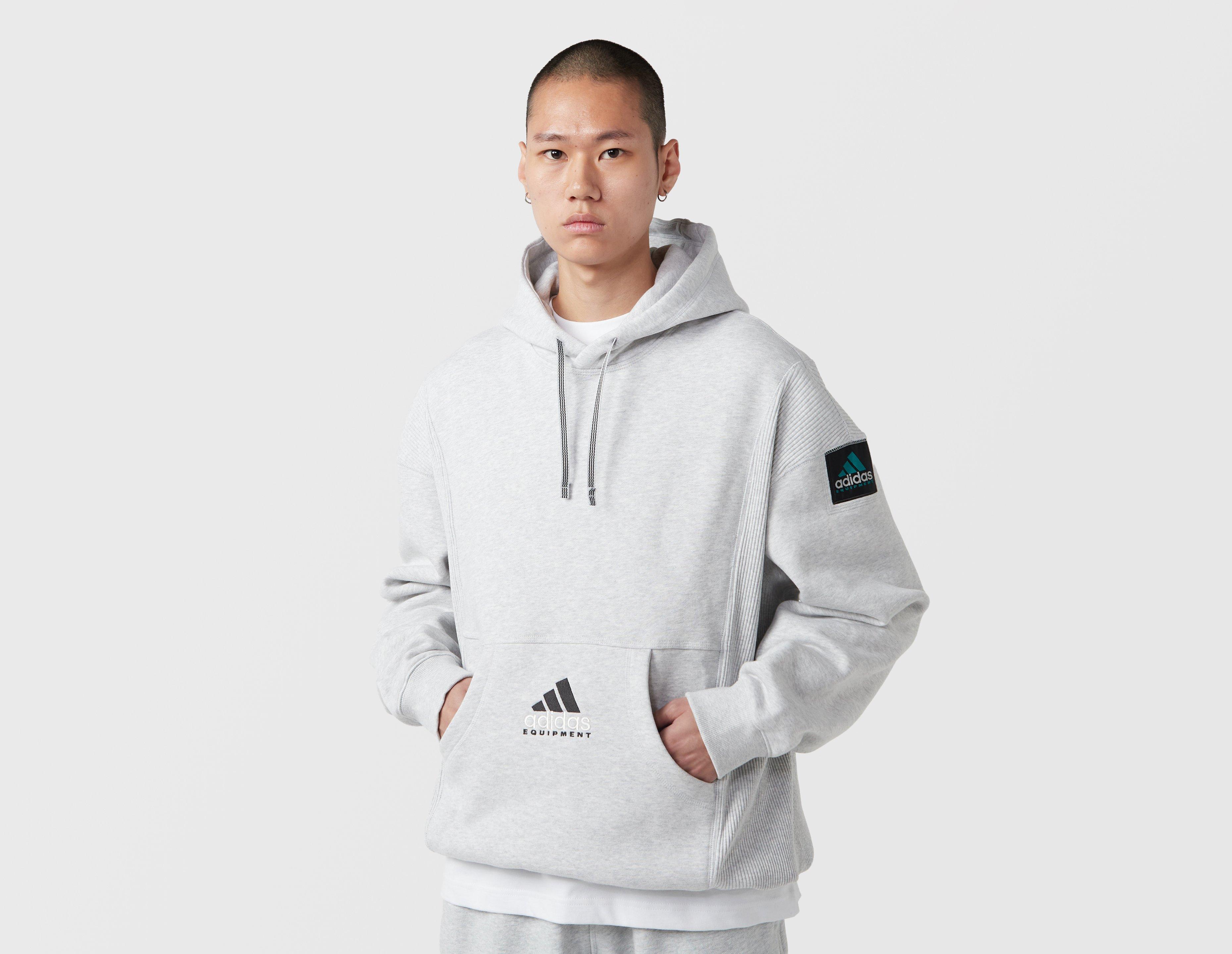 Adidas Originals Eqt Ribbed Hoodie Grey in  Men's Size Medium