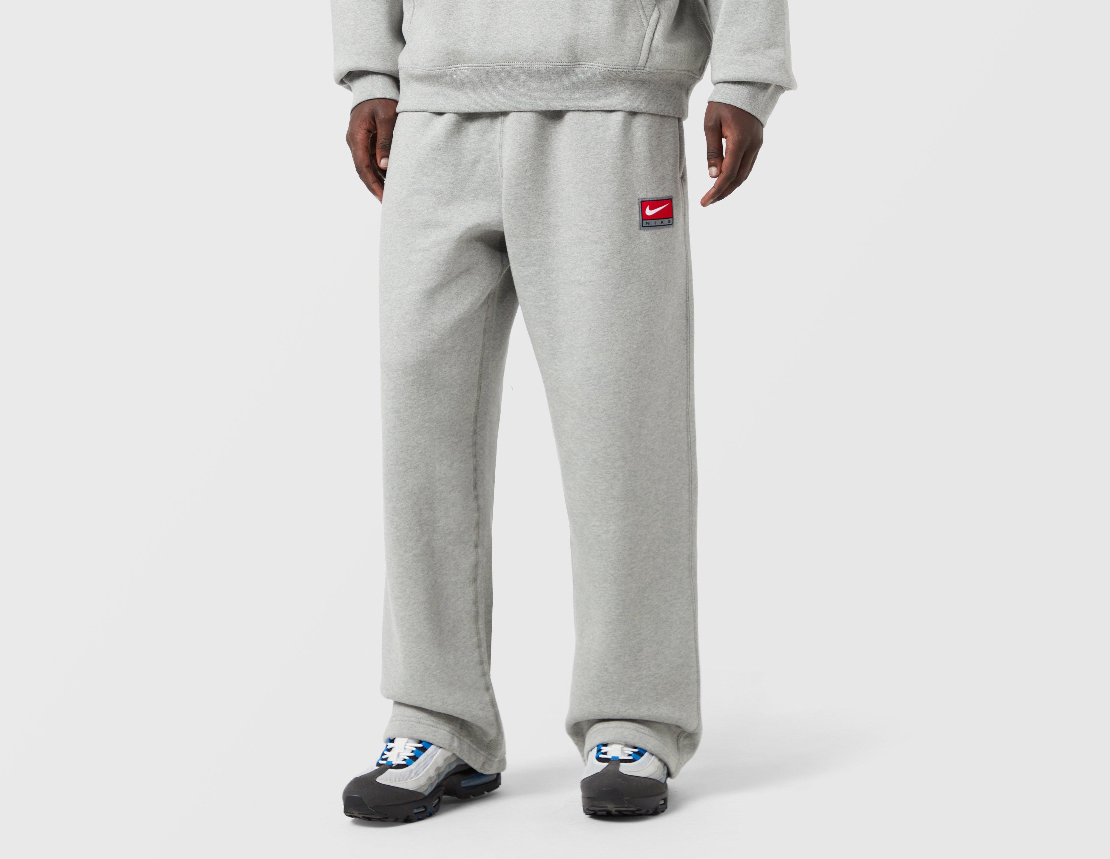 Nike Solo Swoosh Open Hem Fleece Pants Grey in  Men's Size Medium