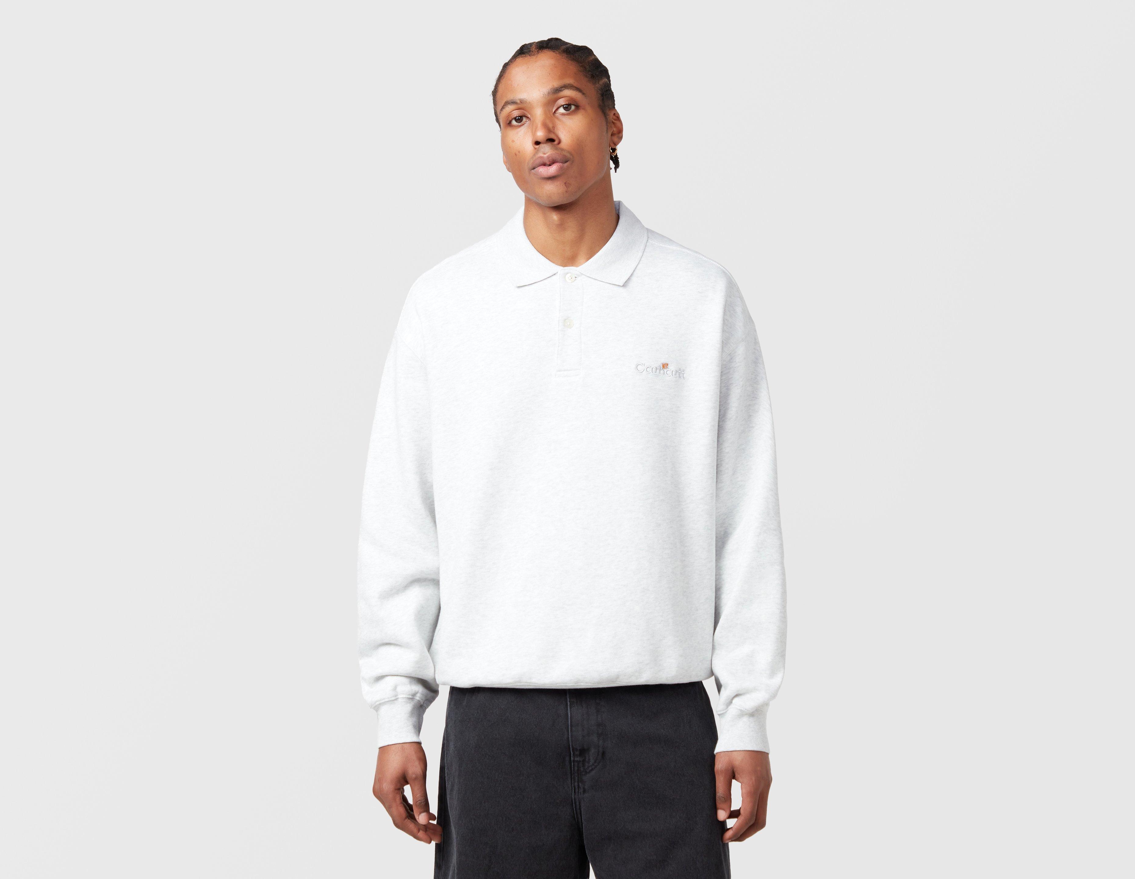 Carhartt Wip Label Polo Sweatshirt Grey in  Men's Size Small