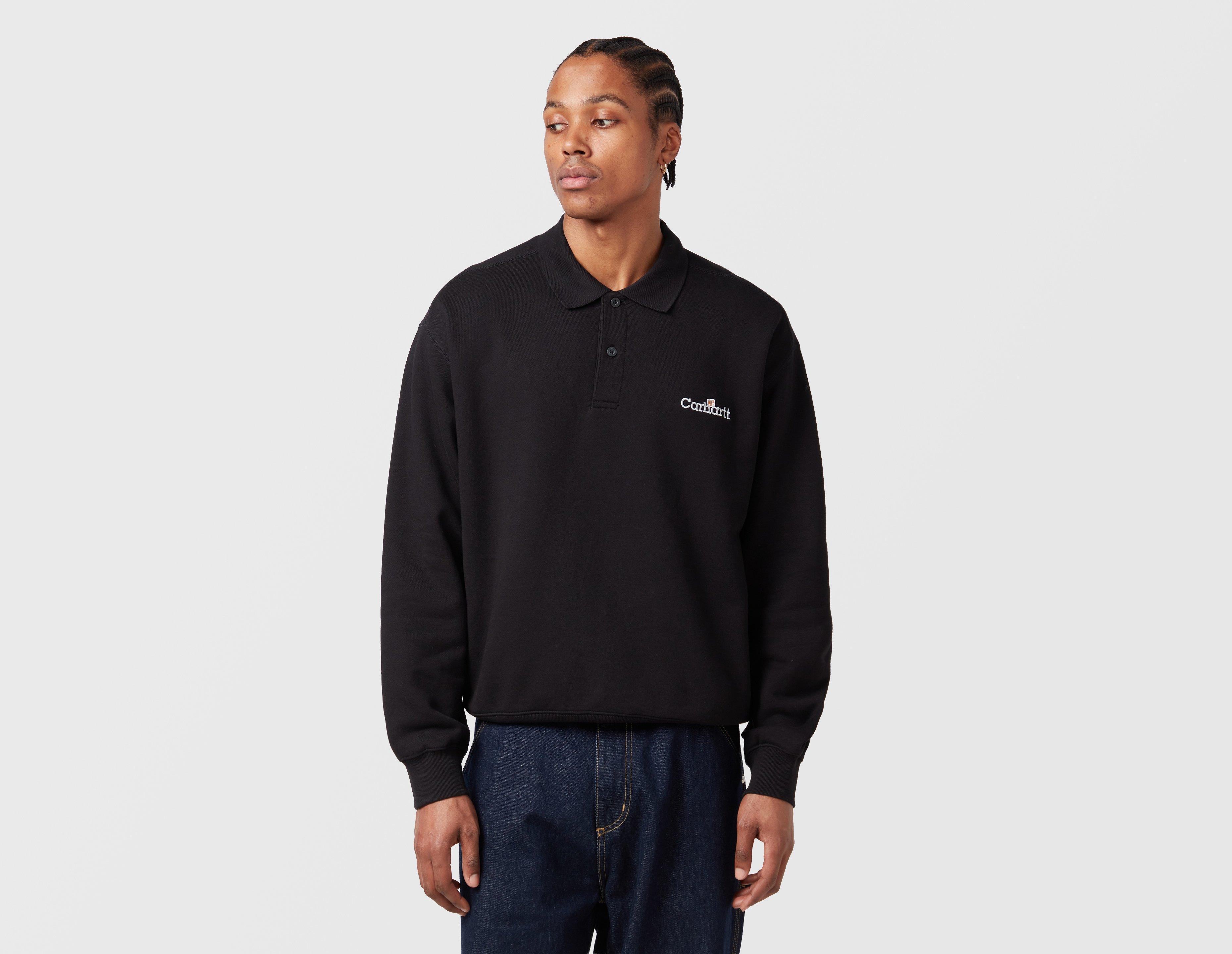 Carhartt Wip Label Polo Sweatshirt Black in  Men's Size Large