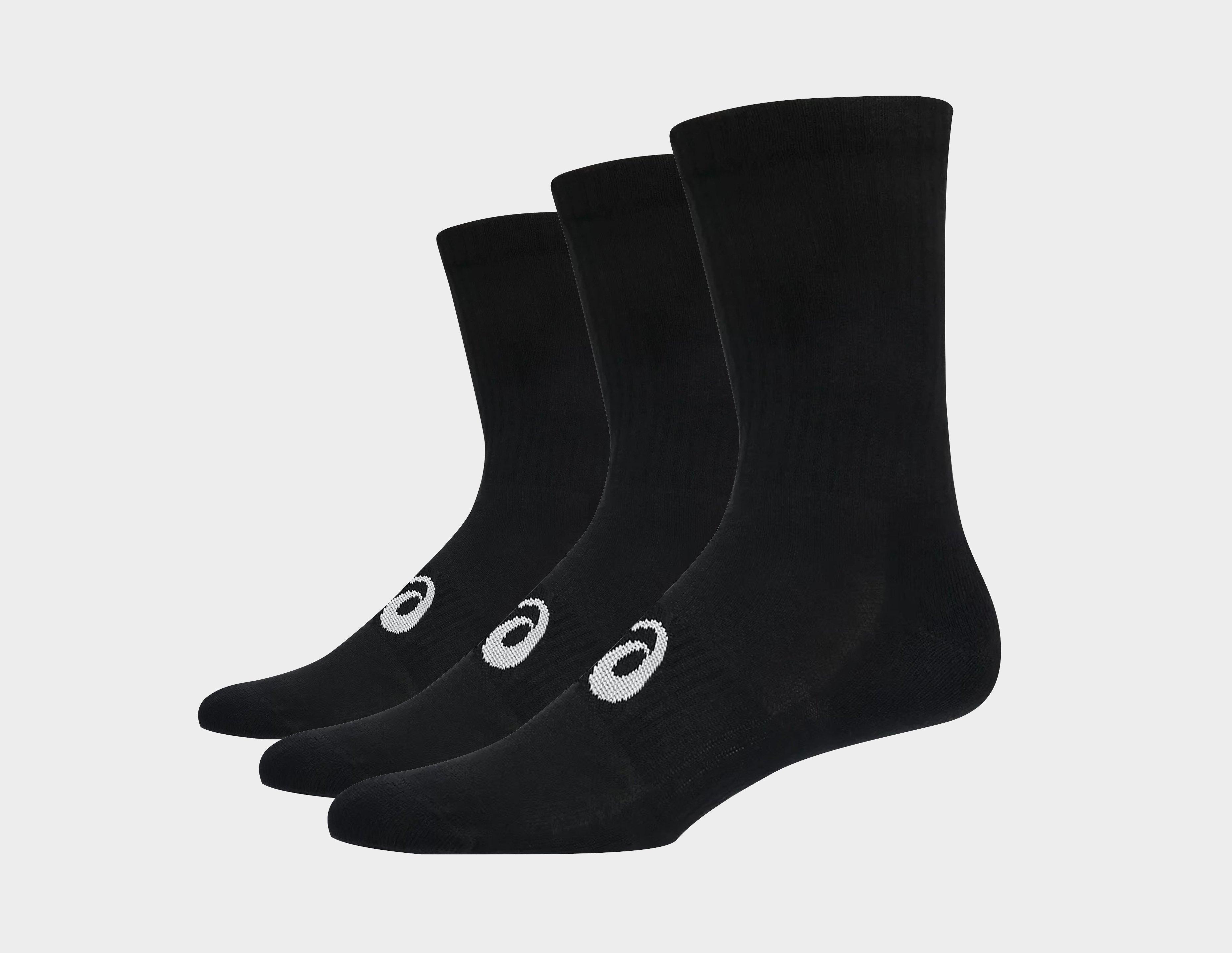 Asics 3-Pack Crew Socks Black in   Size 5.5-8