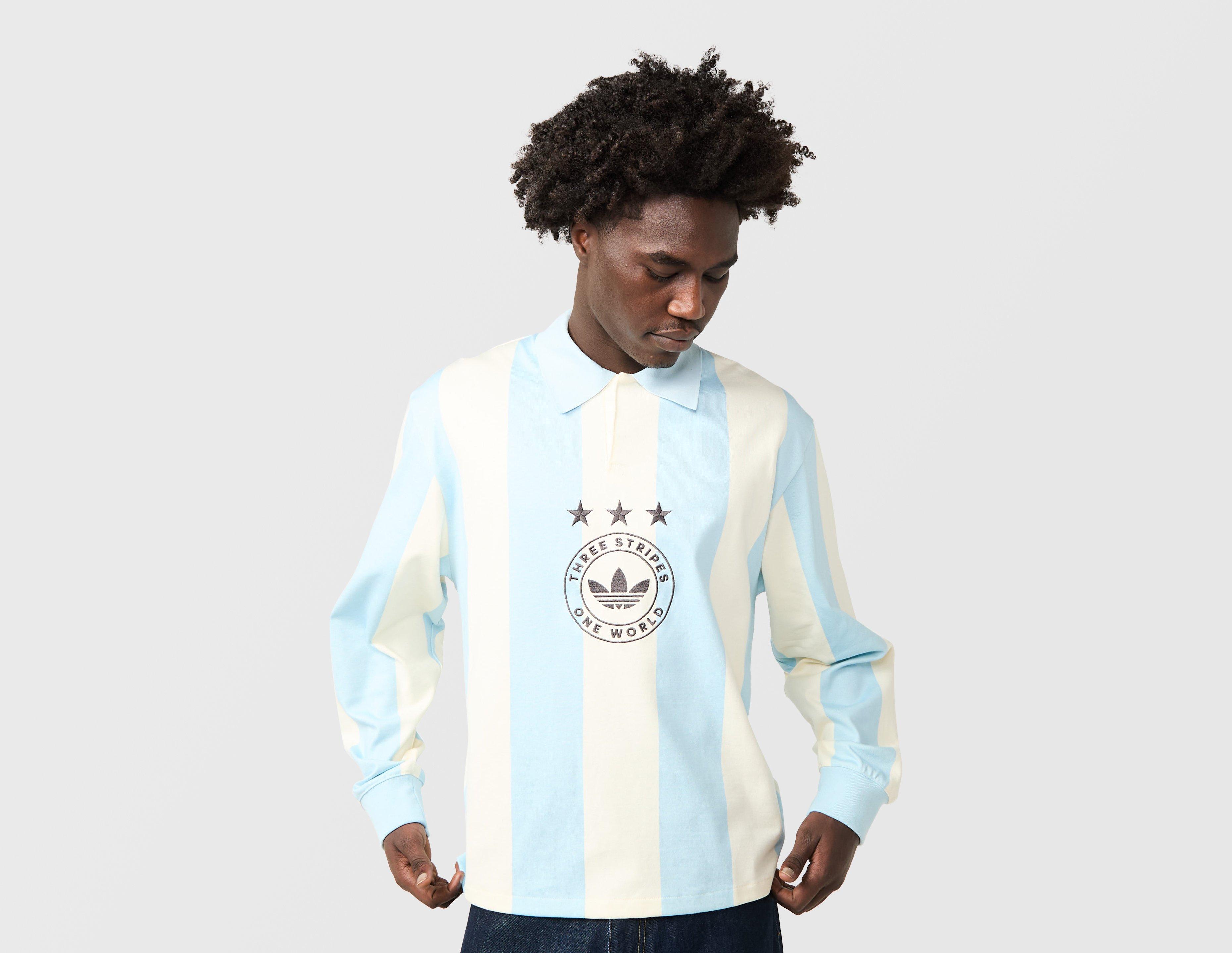 Adidas Originals Graphic Long Sleeve Polo Blue in  Men's Size Medium