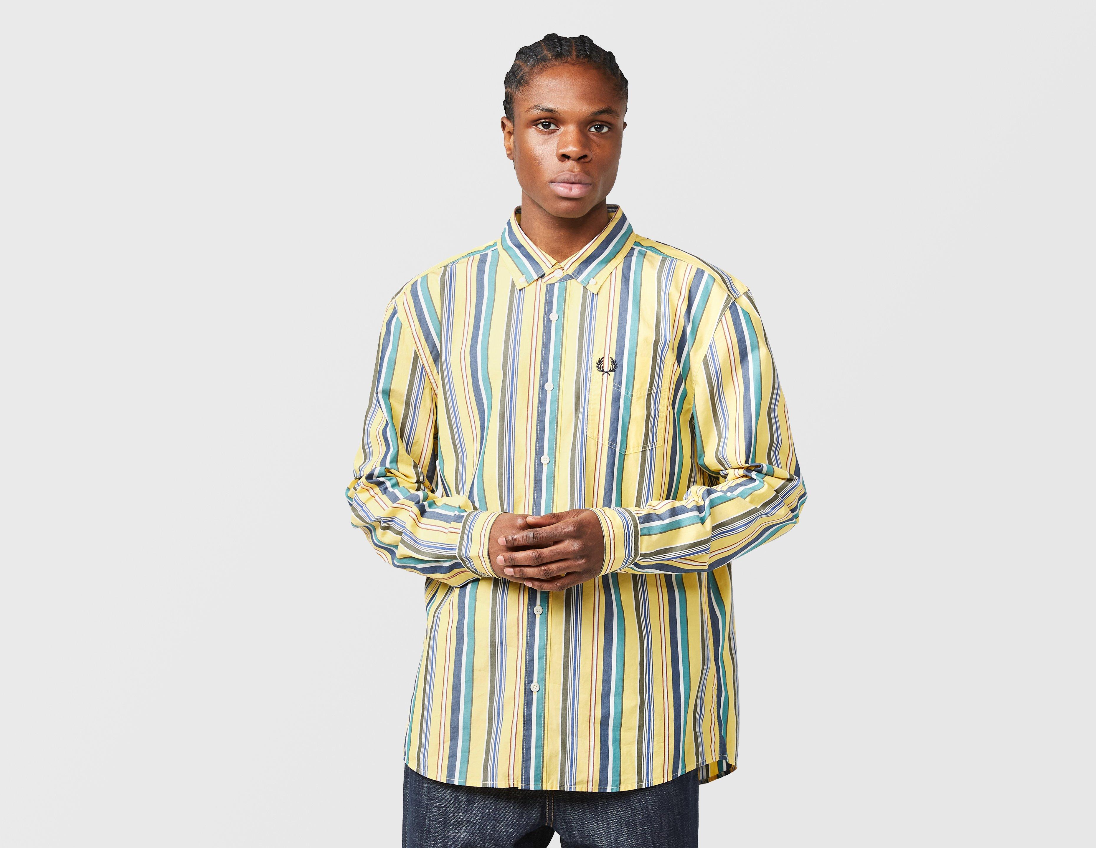 Fred Perry Relaxed Striped Shirt Yellow in  Men's Size XL