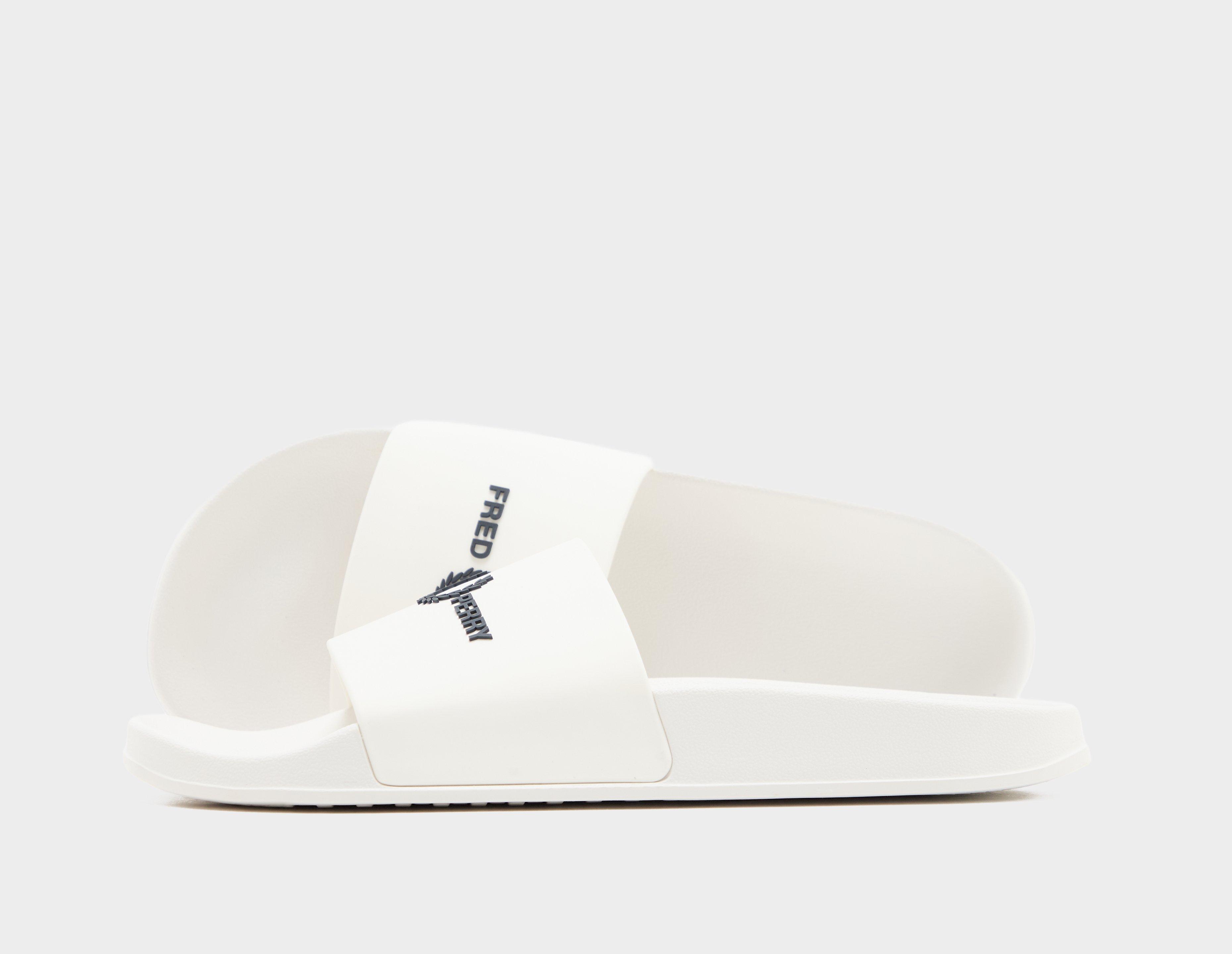 Fred Perry Branded Slides White in  Men's Size 9.5