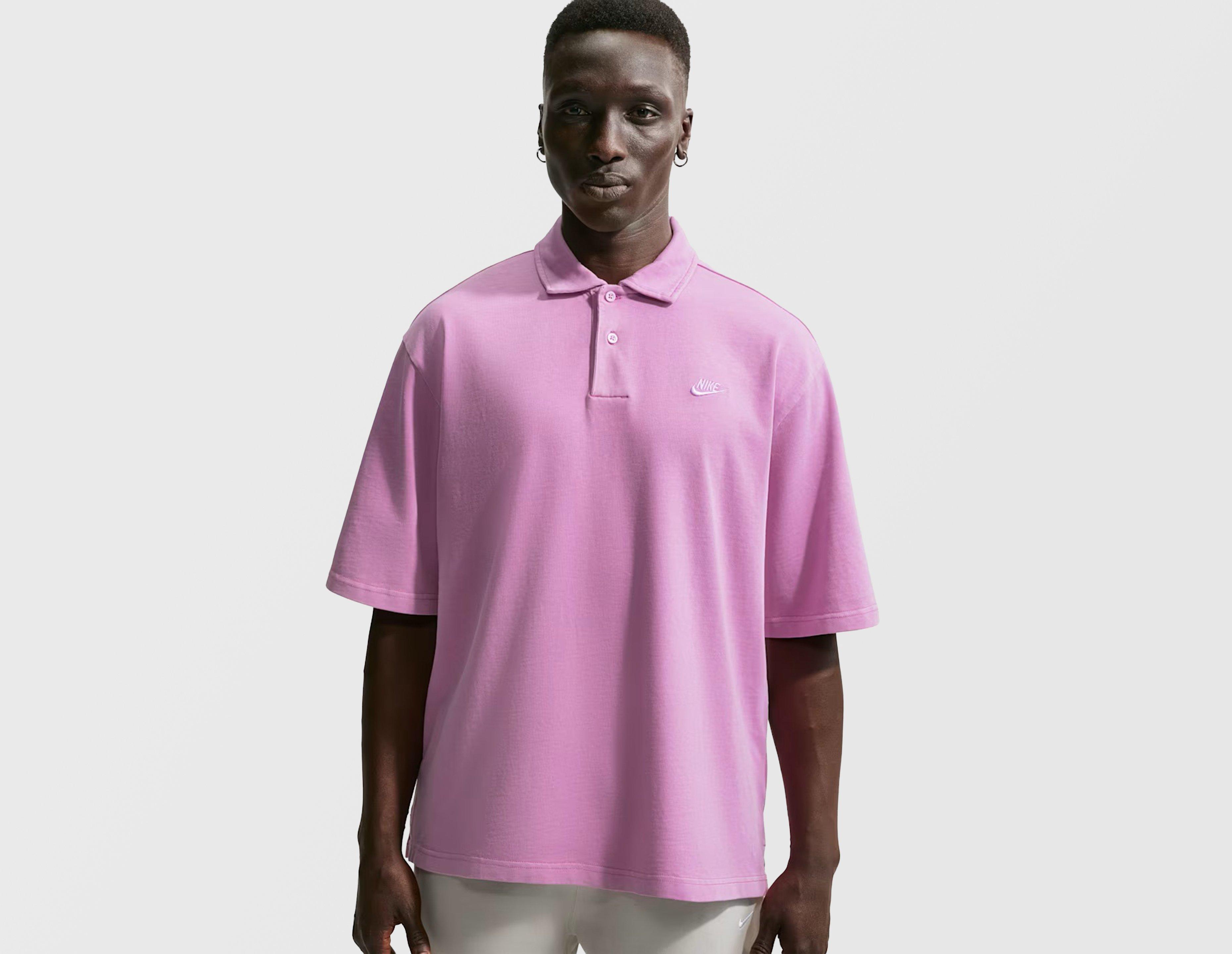 Nike Club Washed Polo Shirt Pink in  Men's Size Small