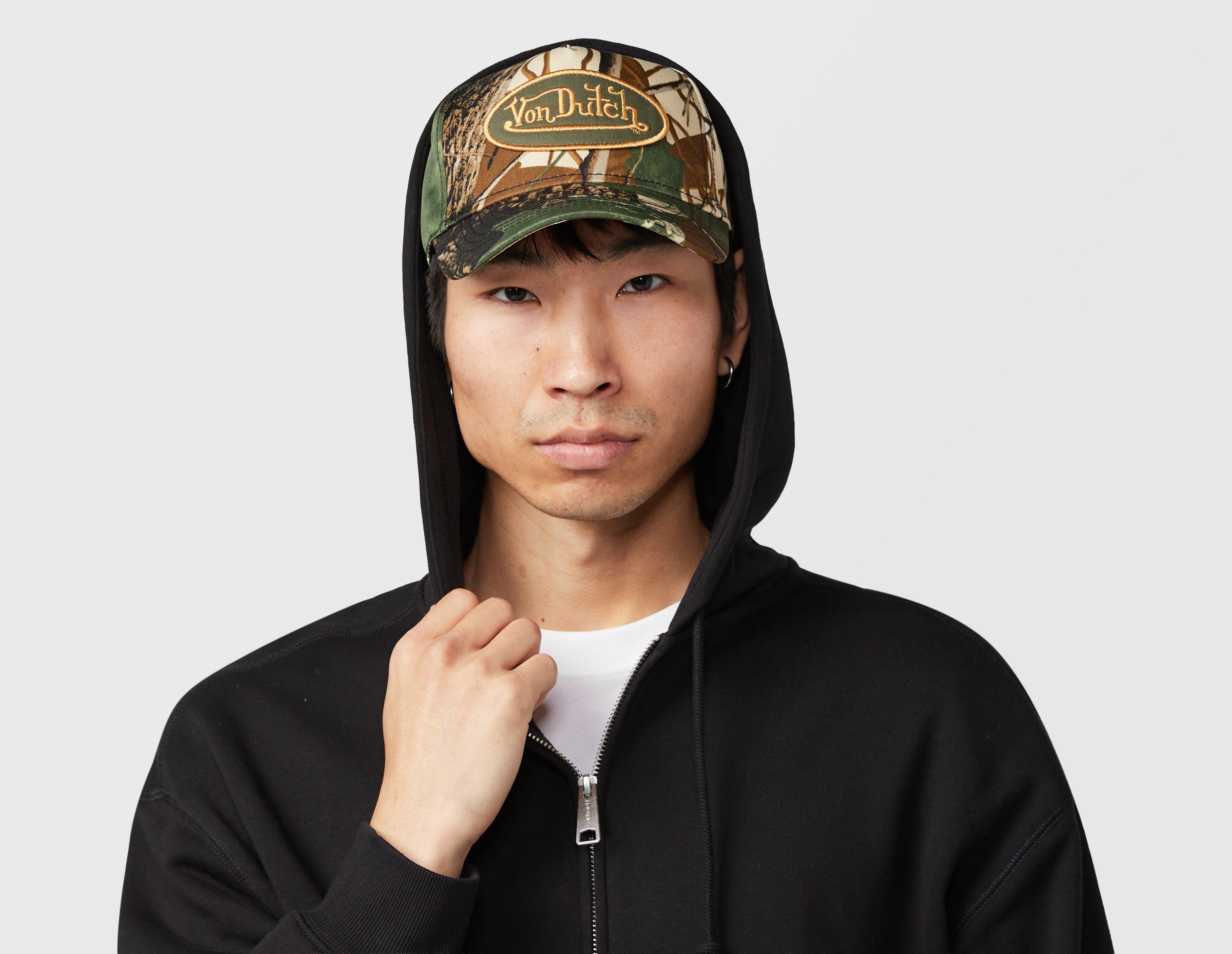 Von Dutch Leaf Camo Trucker Cap Green in   Size One Size
