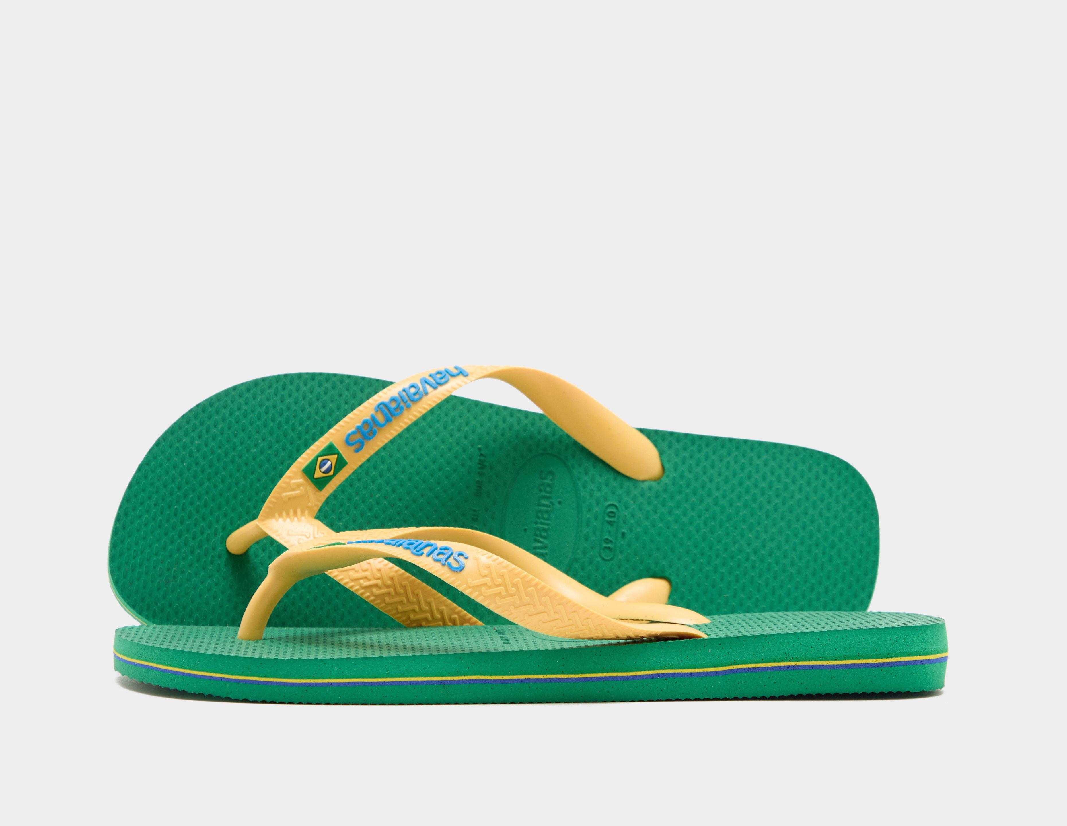 Havaianas Brasil Logo Flip Flops  Green in  Women's Size 7.5-8