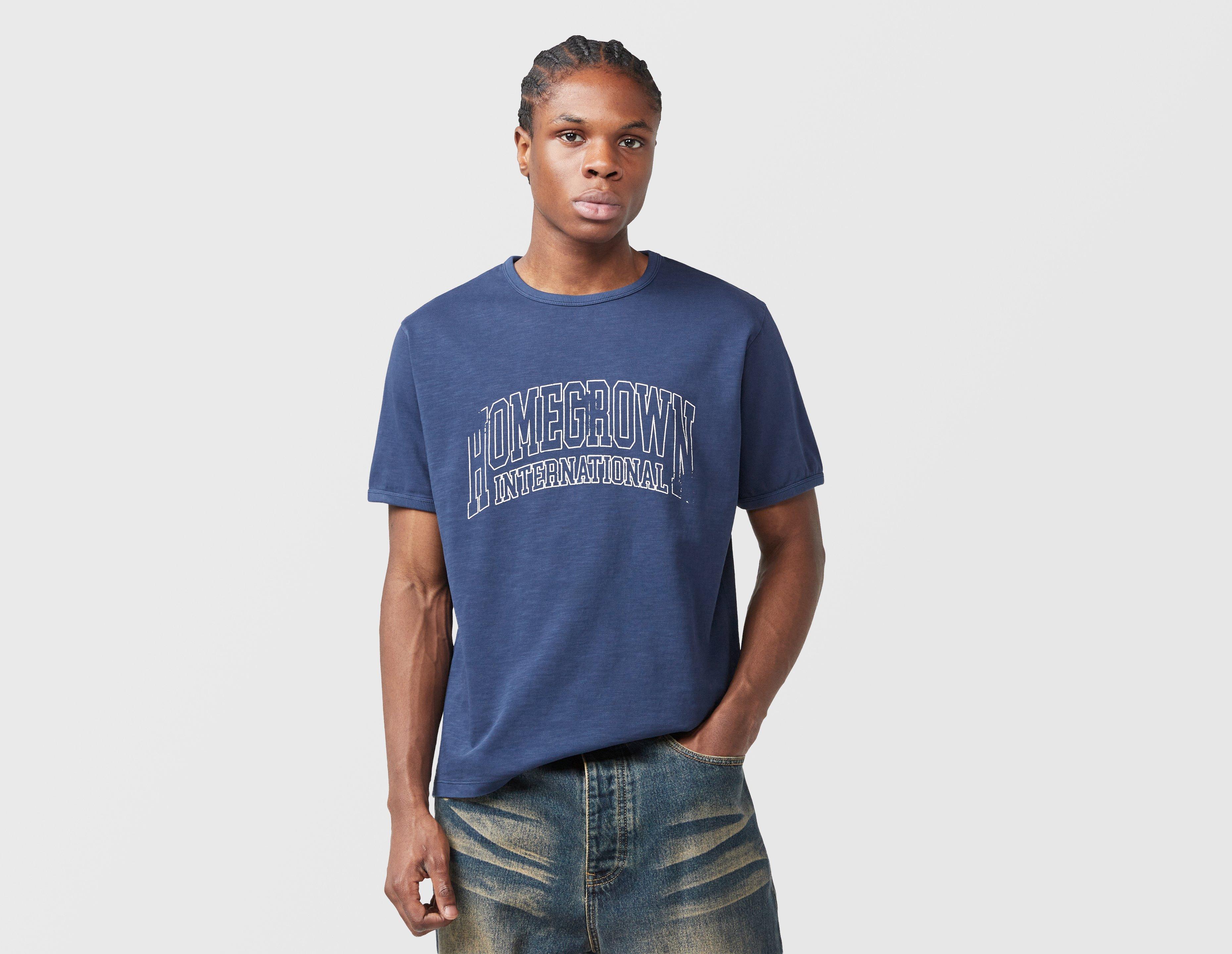 Home Grown International Ringer T-Shirt Blue in  Men's Size Small