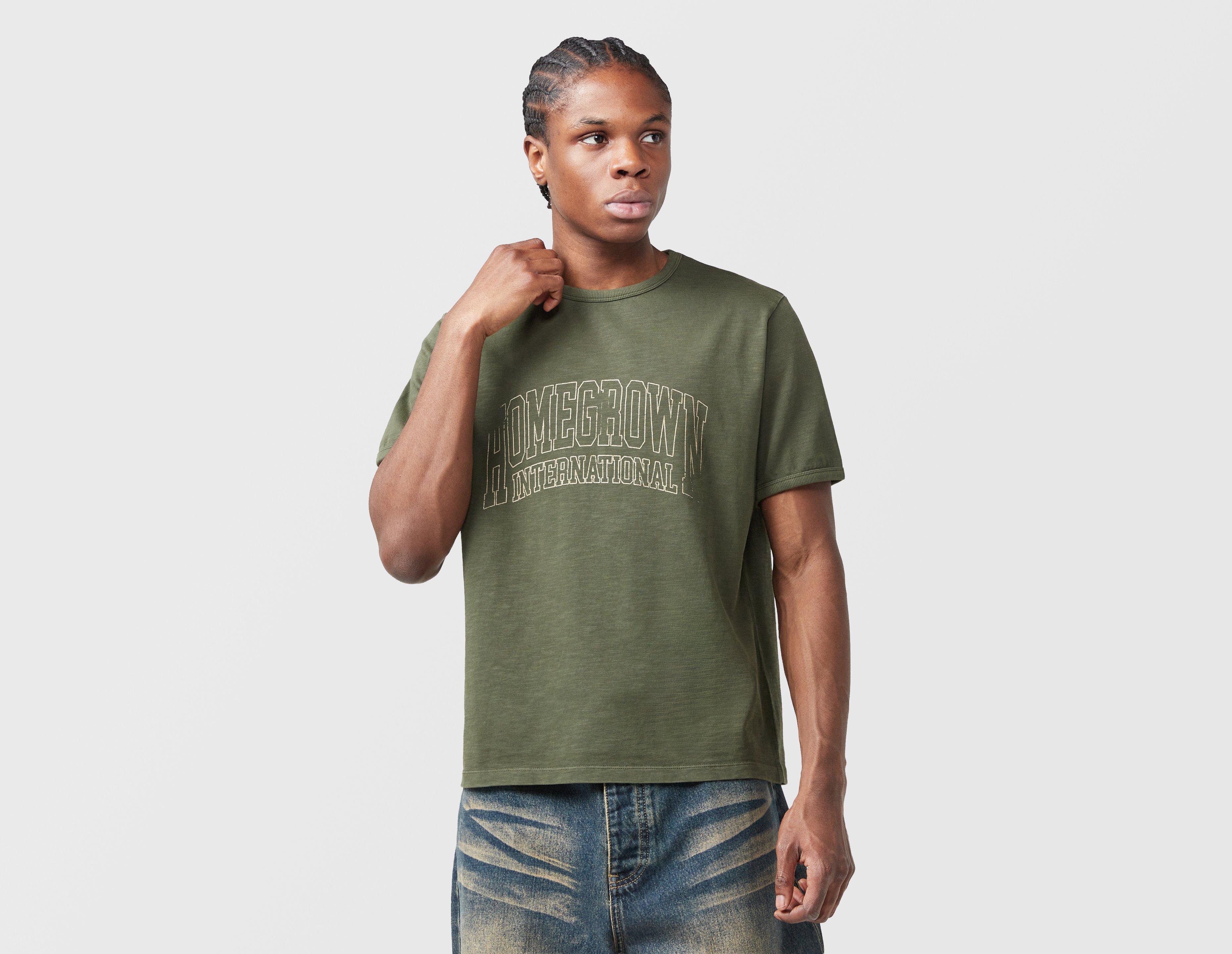 Home Grown International Ringer T-Shirt Green in  Men's Size Small