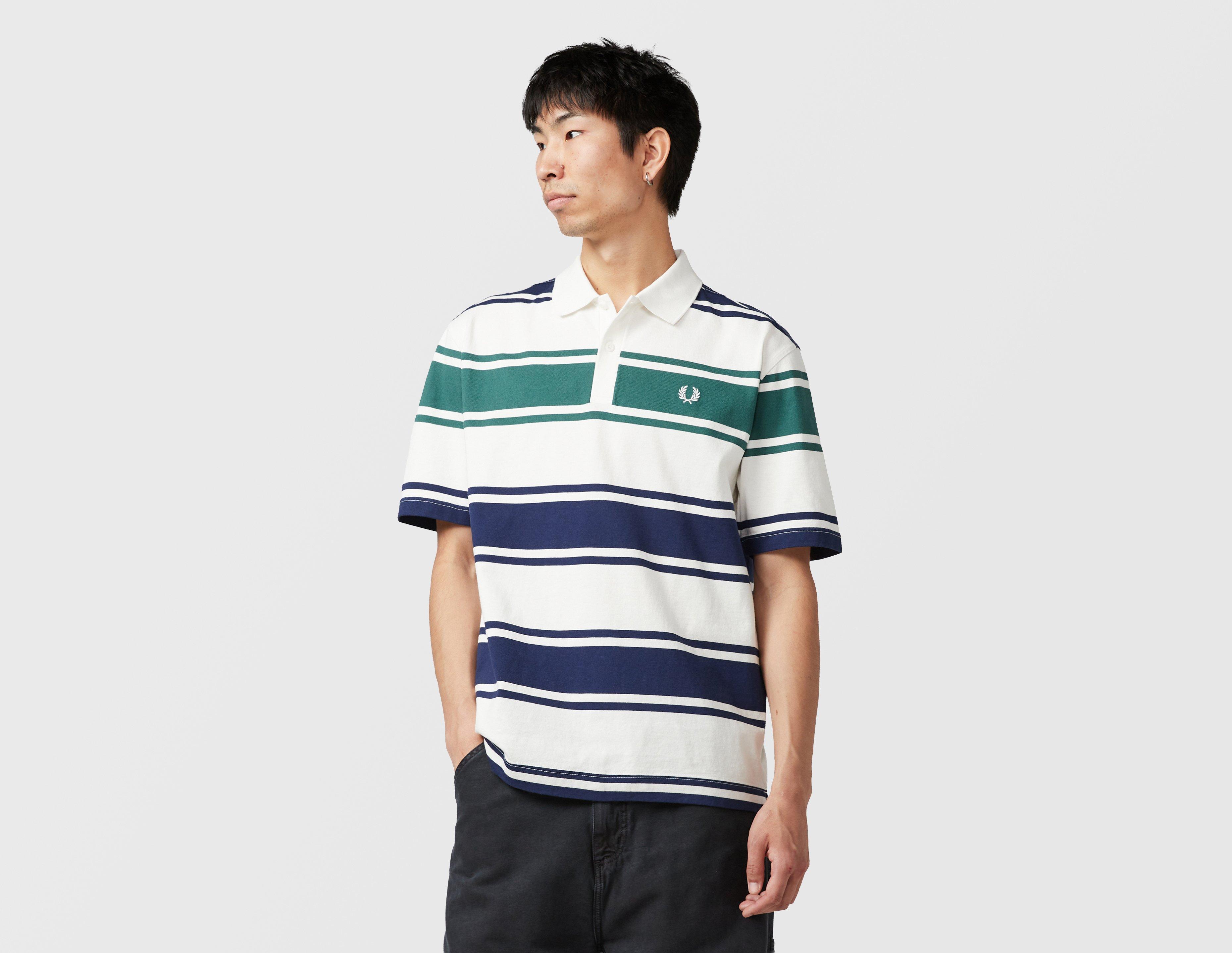 Fred Perry Striped Polo Shirt White in  Men's Size XL