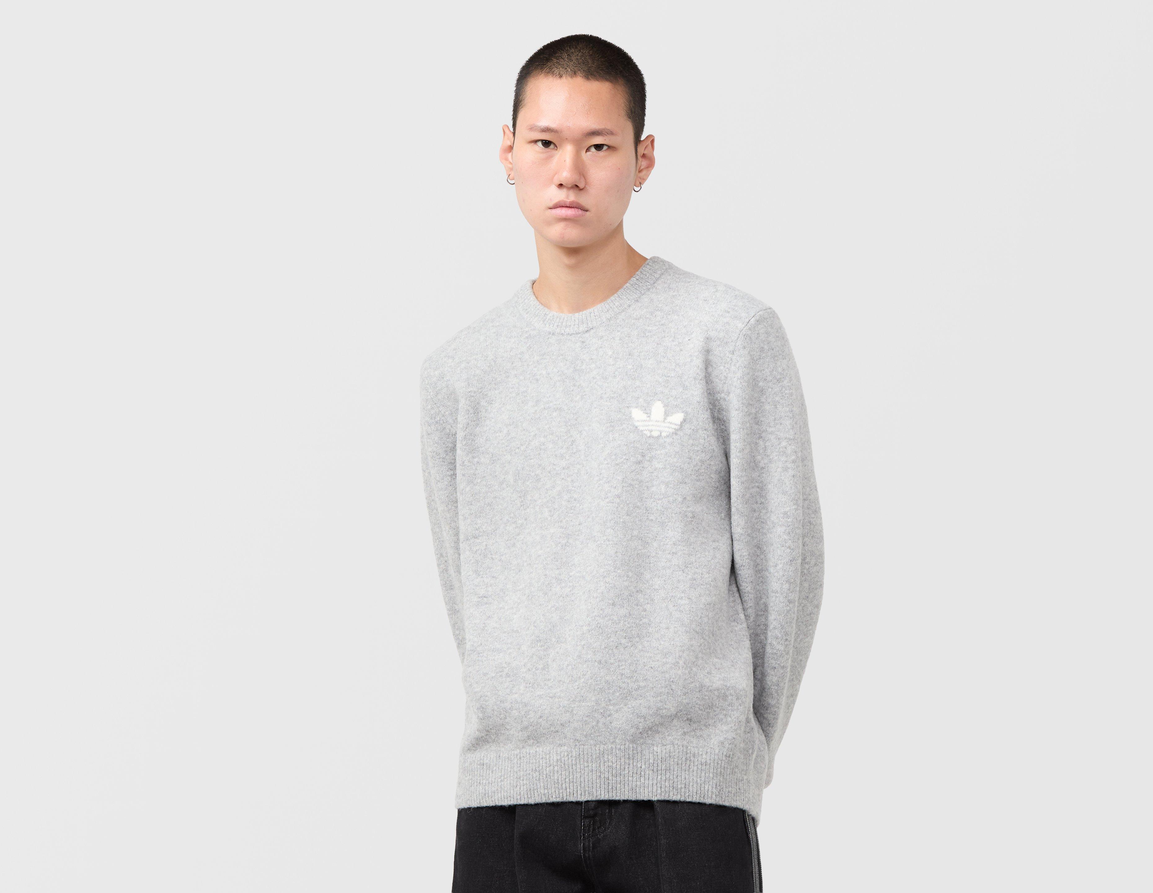 Adidas Originals Trefoil Essentials Knit Sweatshirt Grey in  Men's Size XL