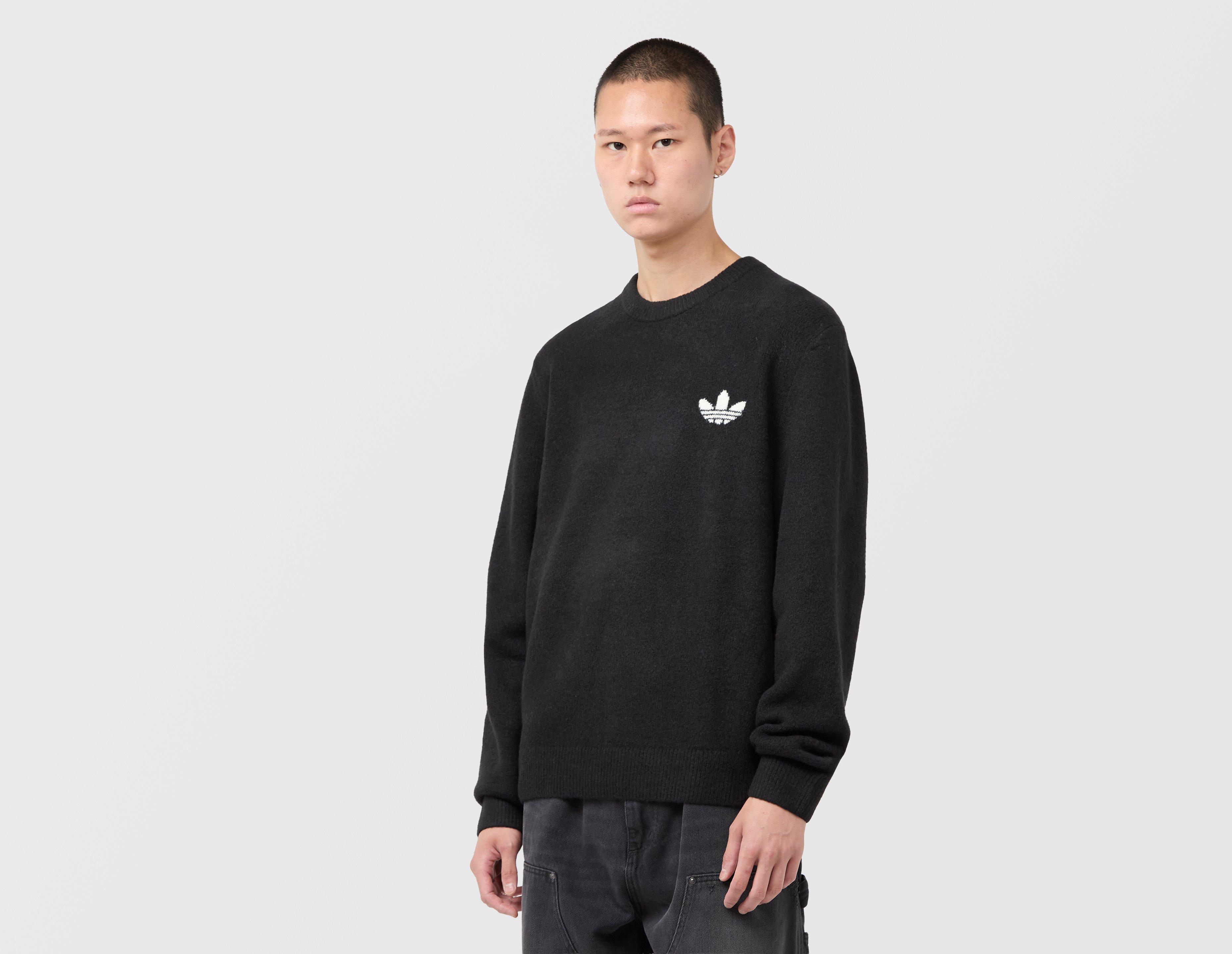 Adidas Originals Trefoil Essentials Knit Sweatshirt Black in  Men's Size XL