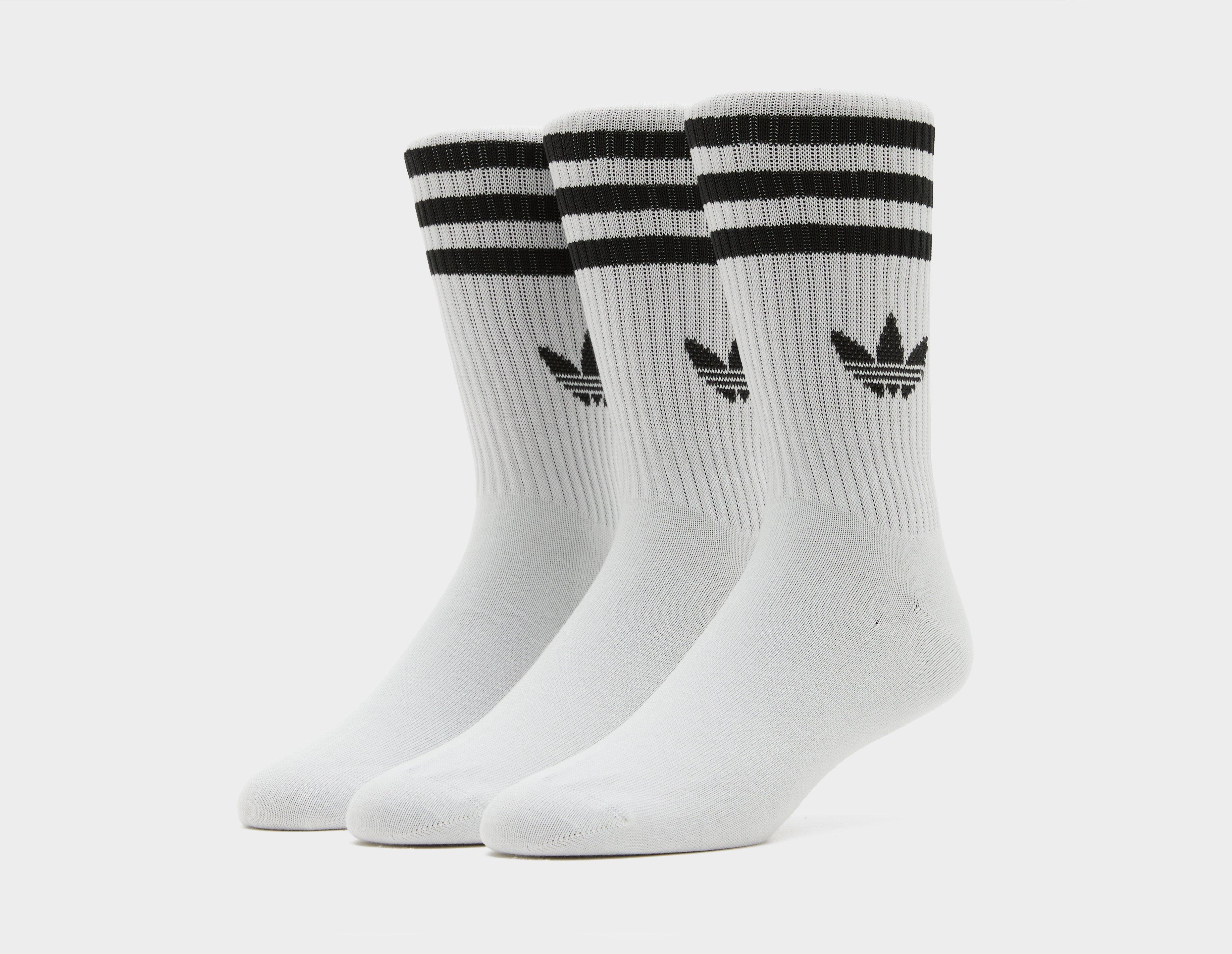 Adidas Originals 3-Pack Crew Socks White in   Size 4.5-5.5
