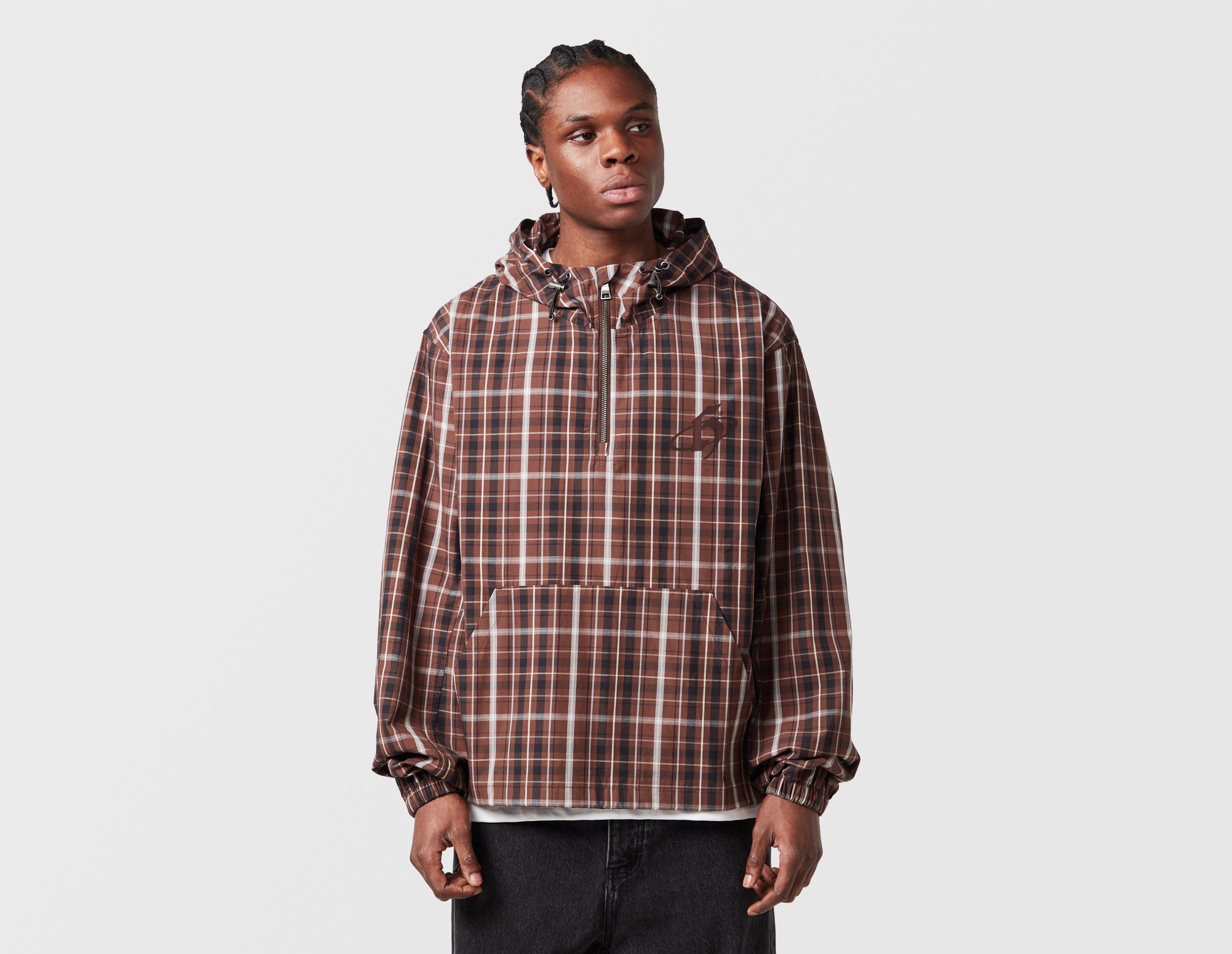 Home Grown Dover 1/4 Zip Check Jacket Brown in  Men's Size Large