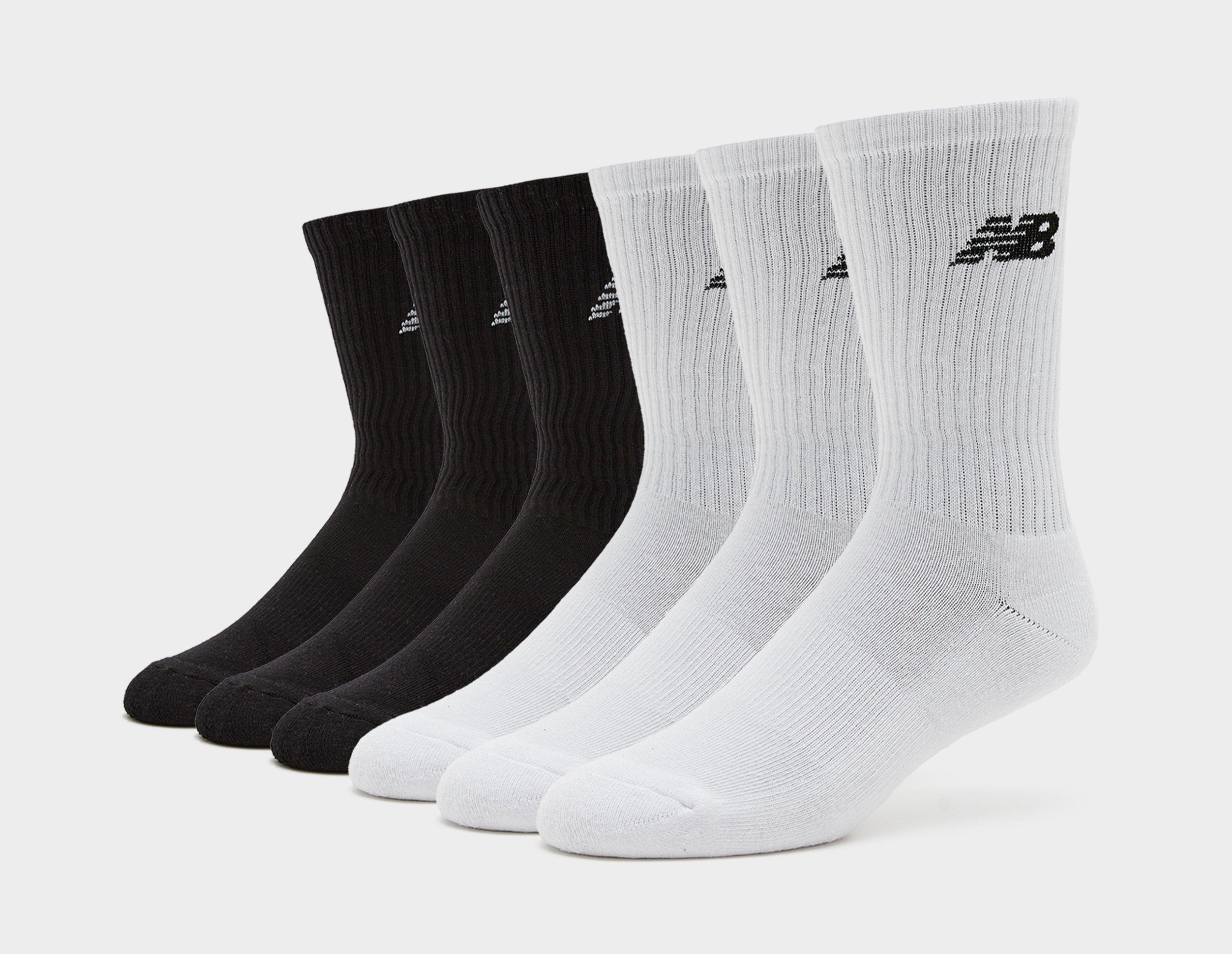 New Balance 6-Pack Everyday Crew Socks Black/White in   Size Small