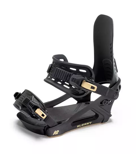 K2 Snowboard Bindings - Toothed Toe Ladder Straps - Black with Plug