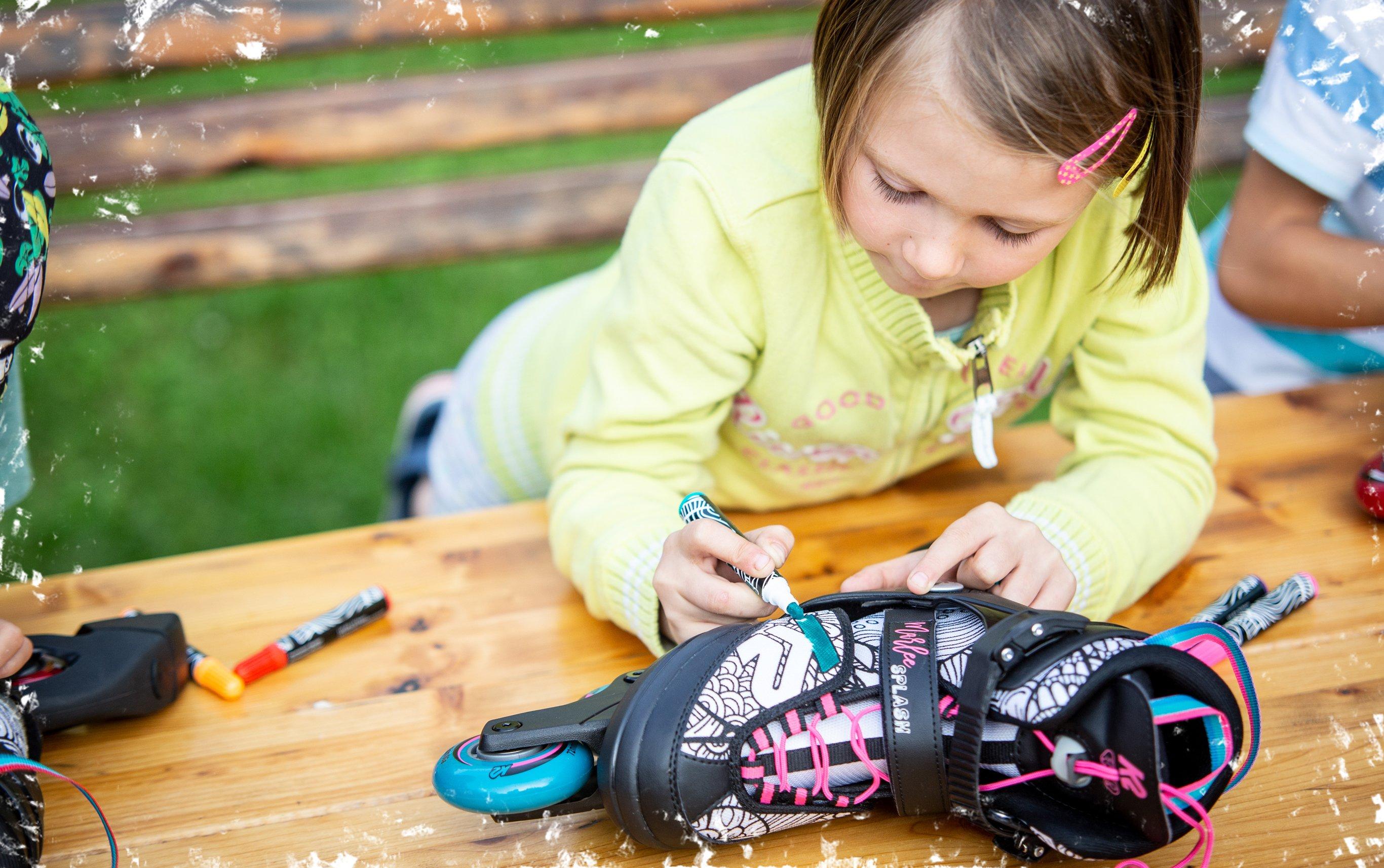 K2 Raider Splash Inline Skates Für Jungen - Verstellbare Rollerblades Mit Mal-Set