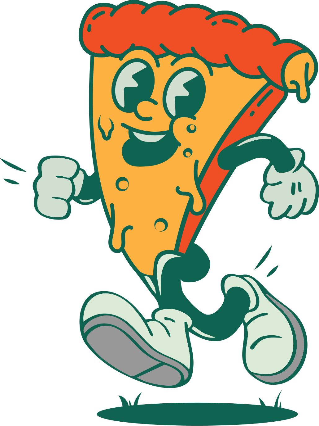 Pizza Guy with sign that reads Coming to a Resort Near You