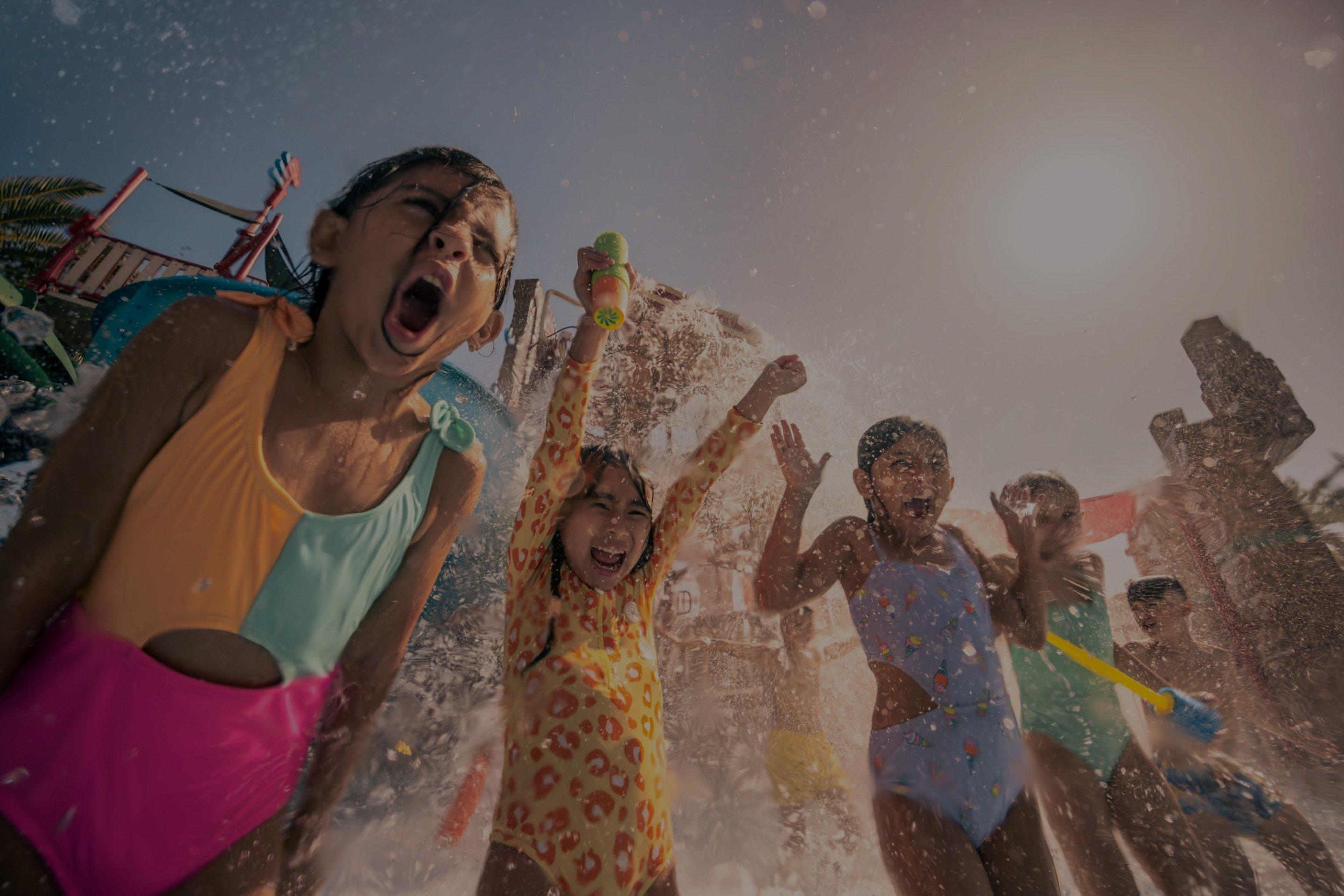 Kids at Waterpark with Overlay