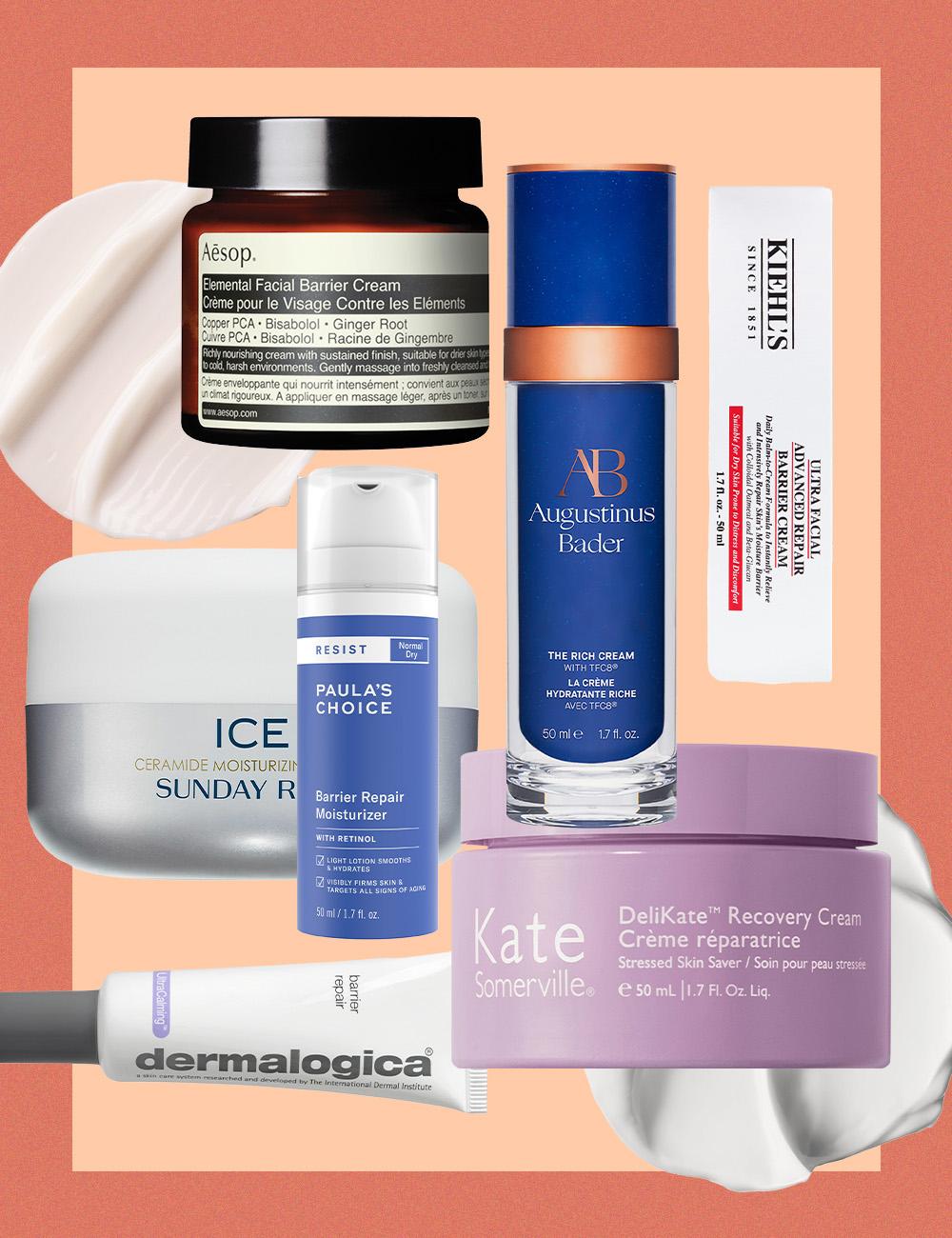 A selection of barrier cream moisturisers available at Liberty