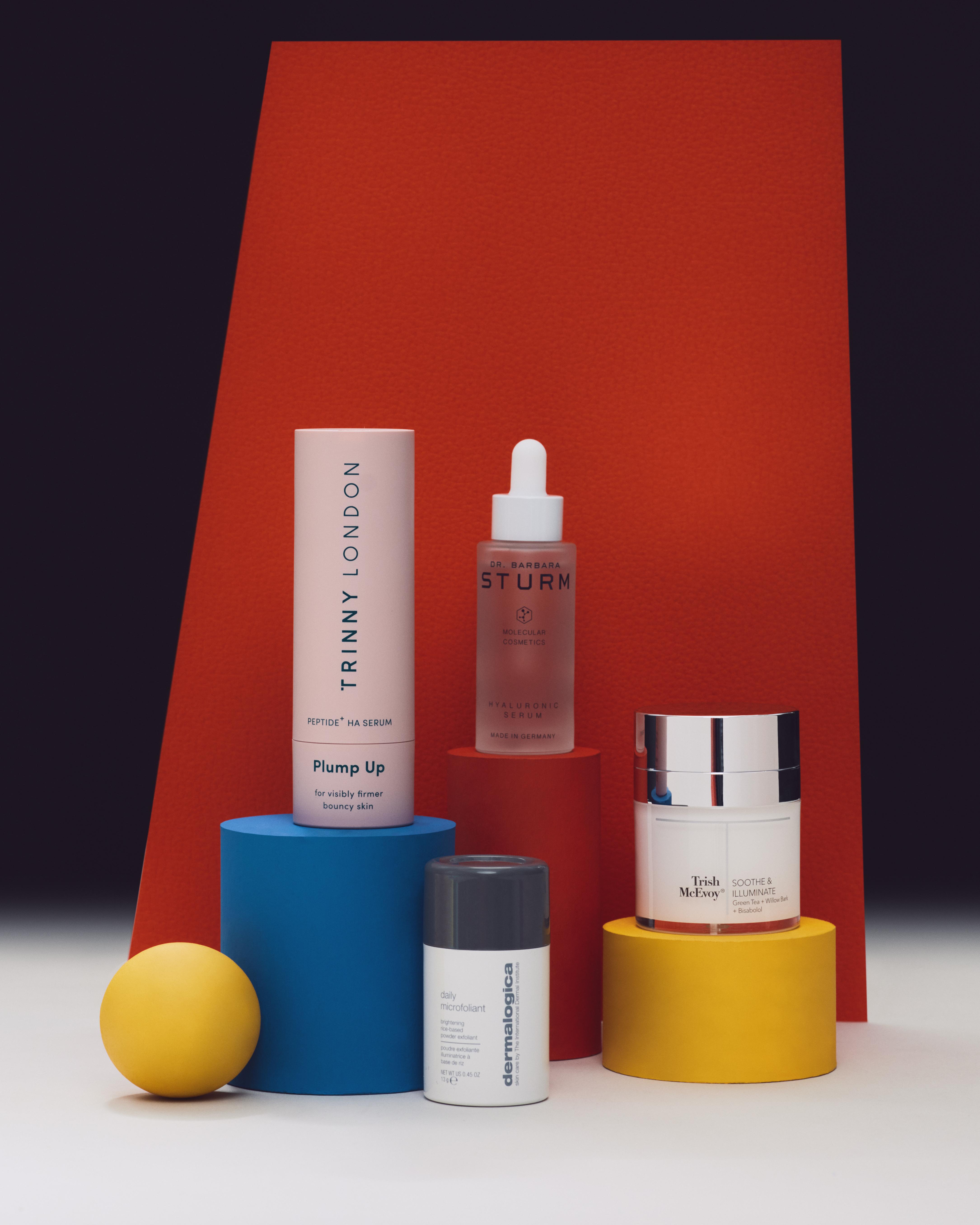 Selection of luxury skincare products available at Liberty