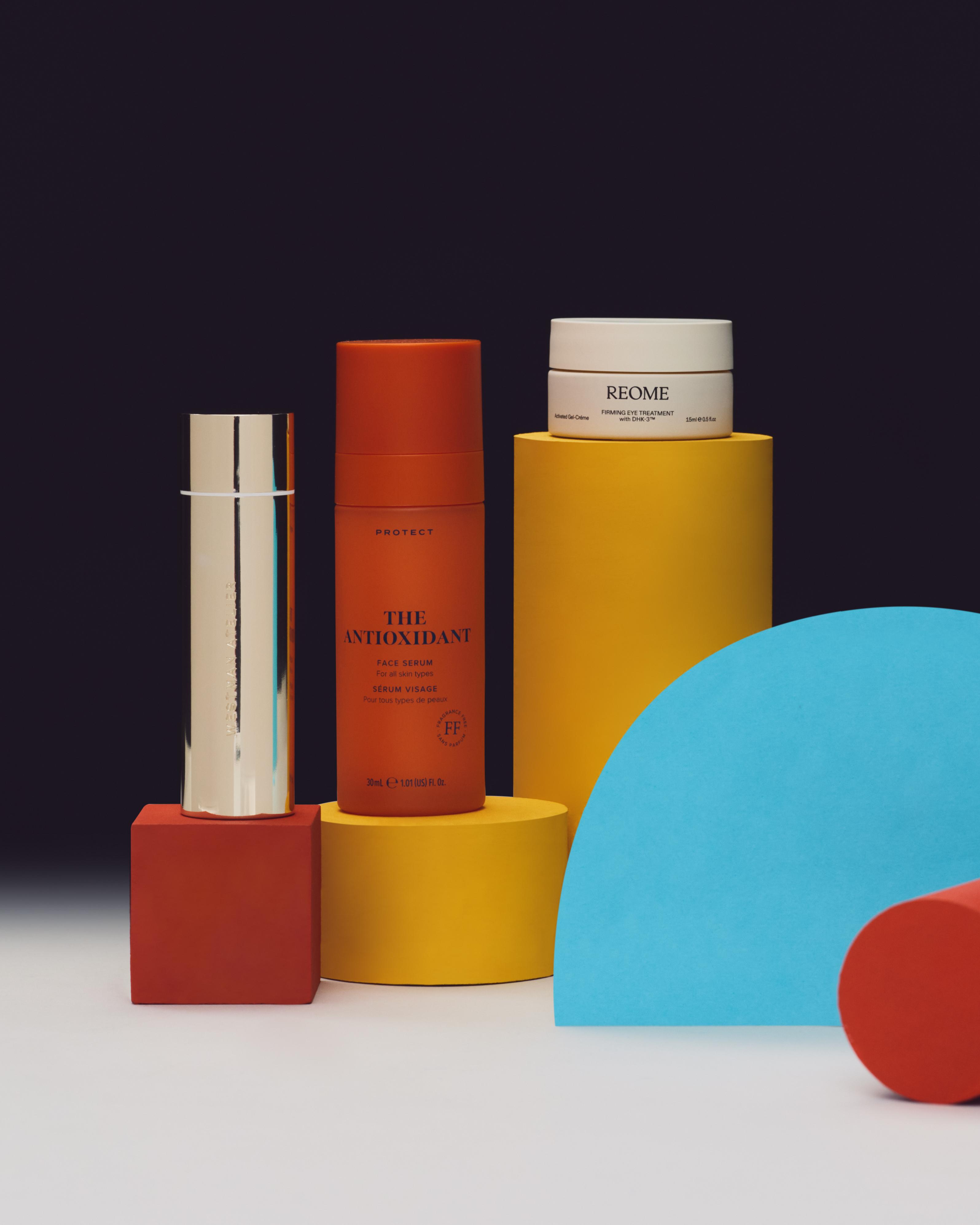 Group of luxury skincare products