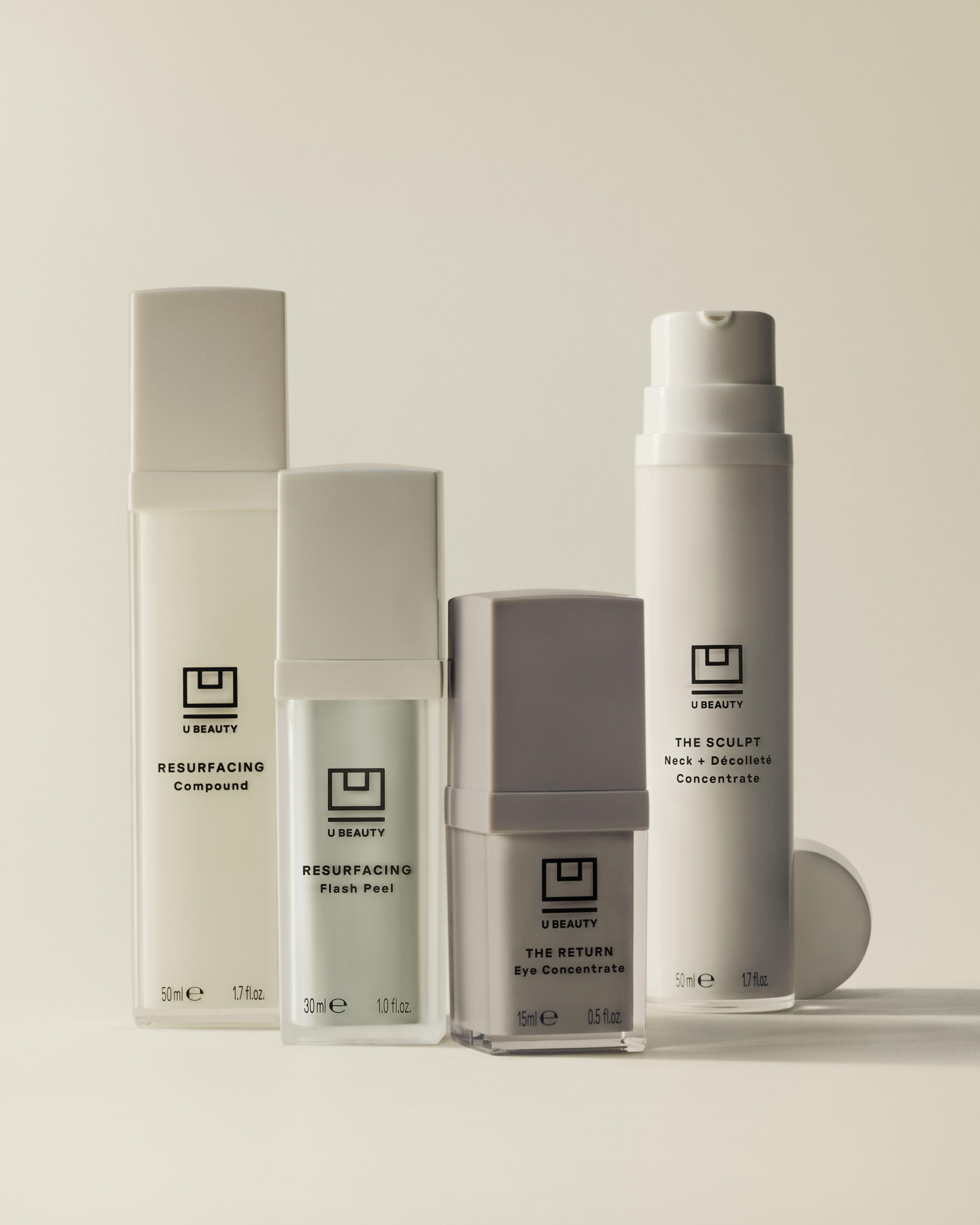 A selection of U Beauty skincare products