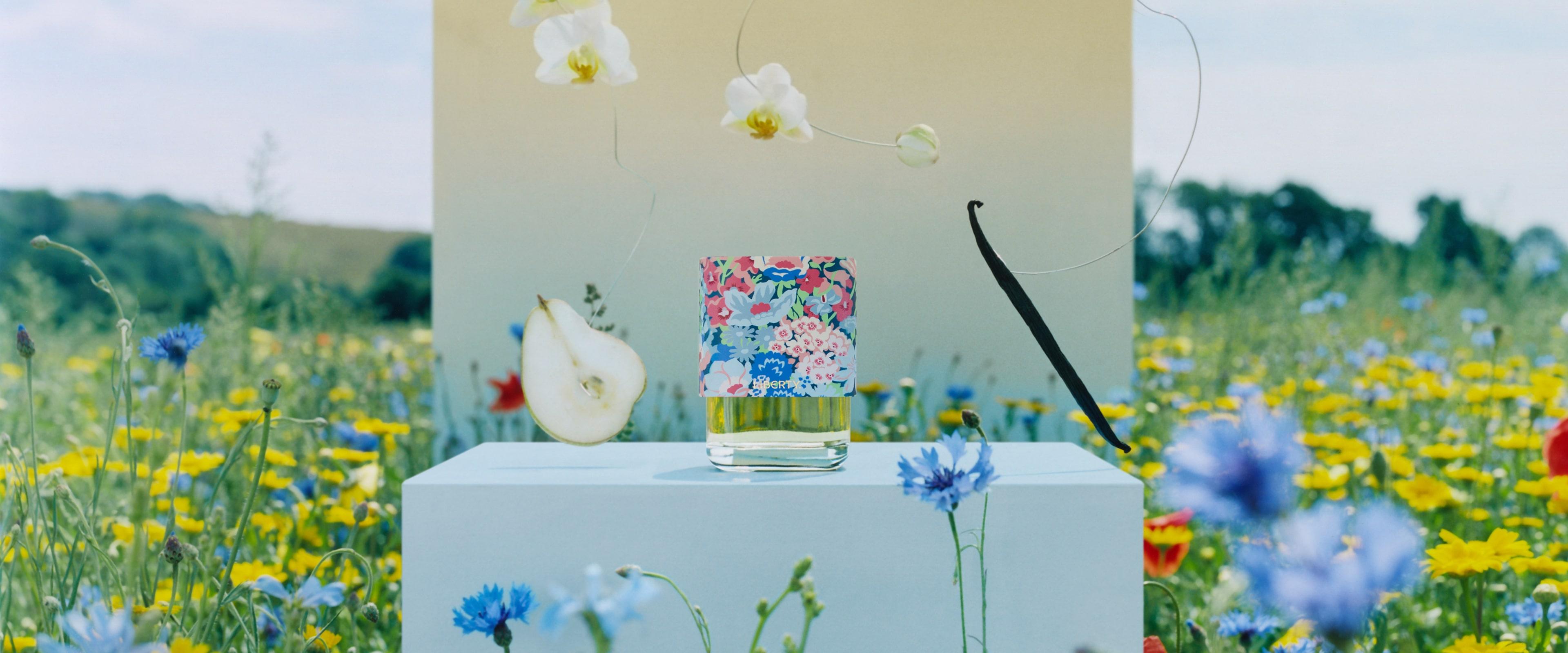 Liberty LBTY. Fragrance Tana Meadow in a field of wildflowers