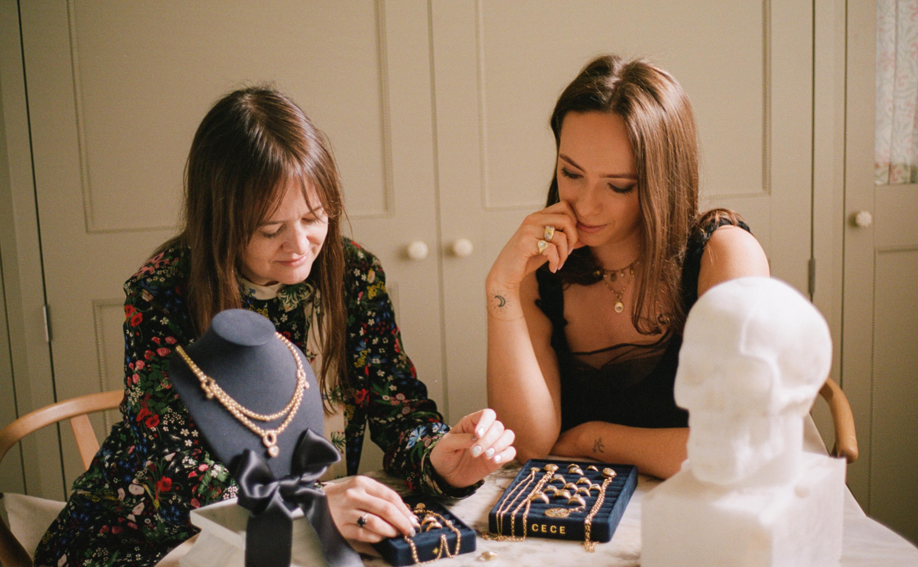 Cece Fein-Hughes, founder of Cece Jewellery with Leith Clark, stylist and editor