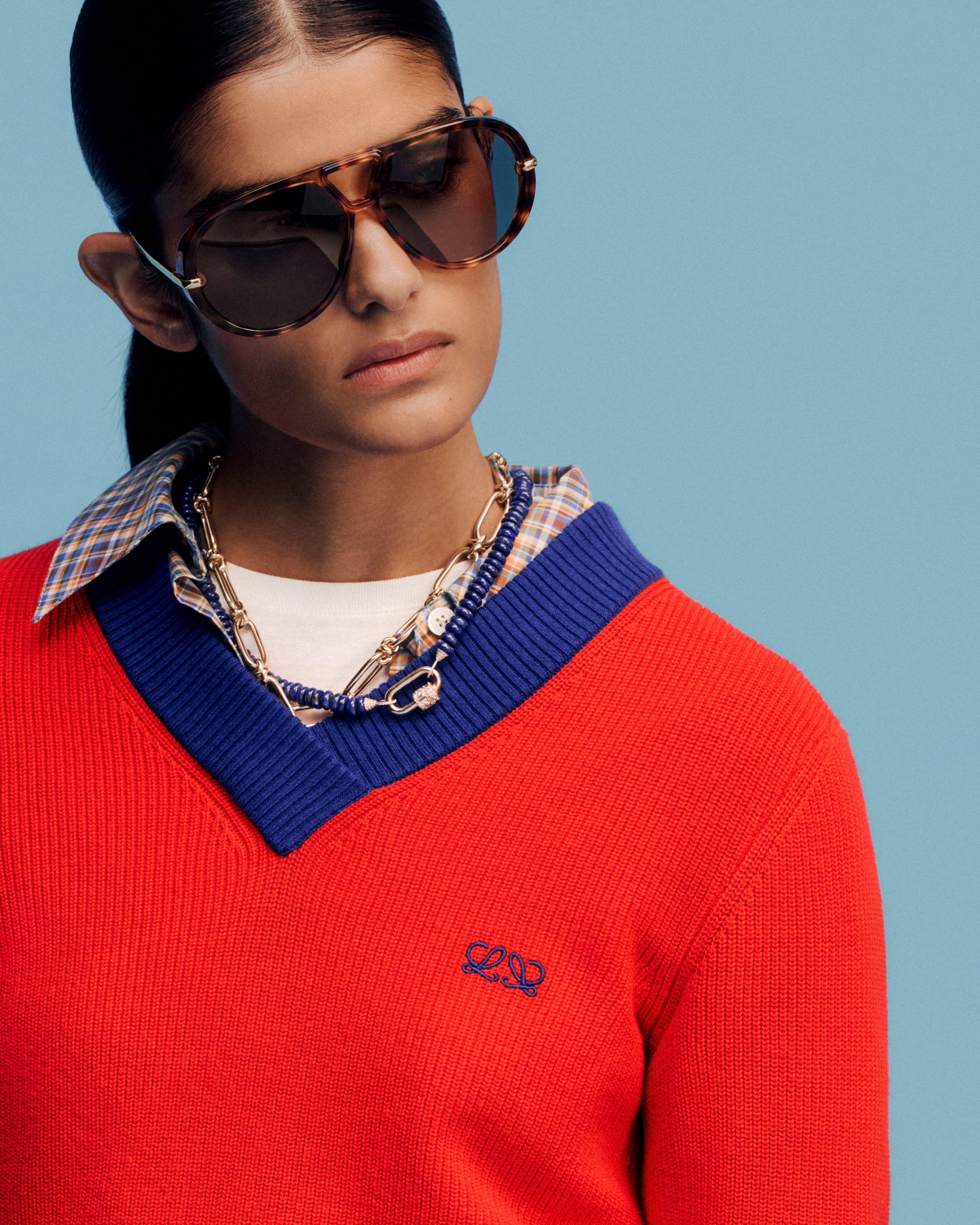 Loewe Red-Blue Cotton-Wool Jumper, £795