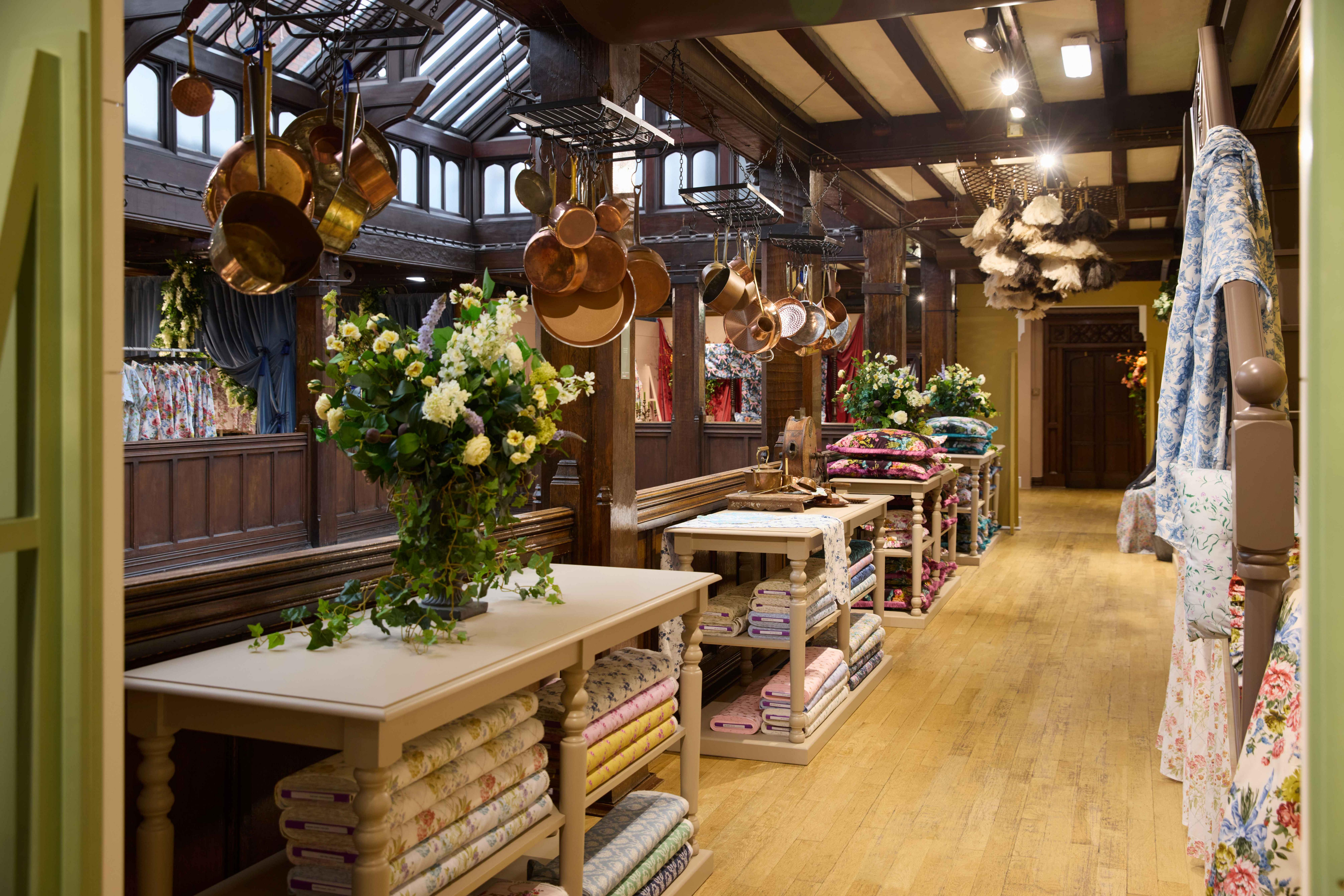 The back rooms of the Bridgerton manor, including the staircase & kitchen