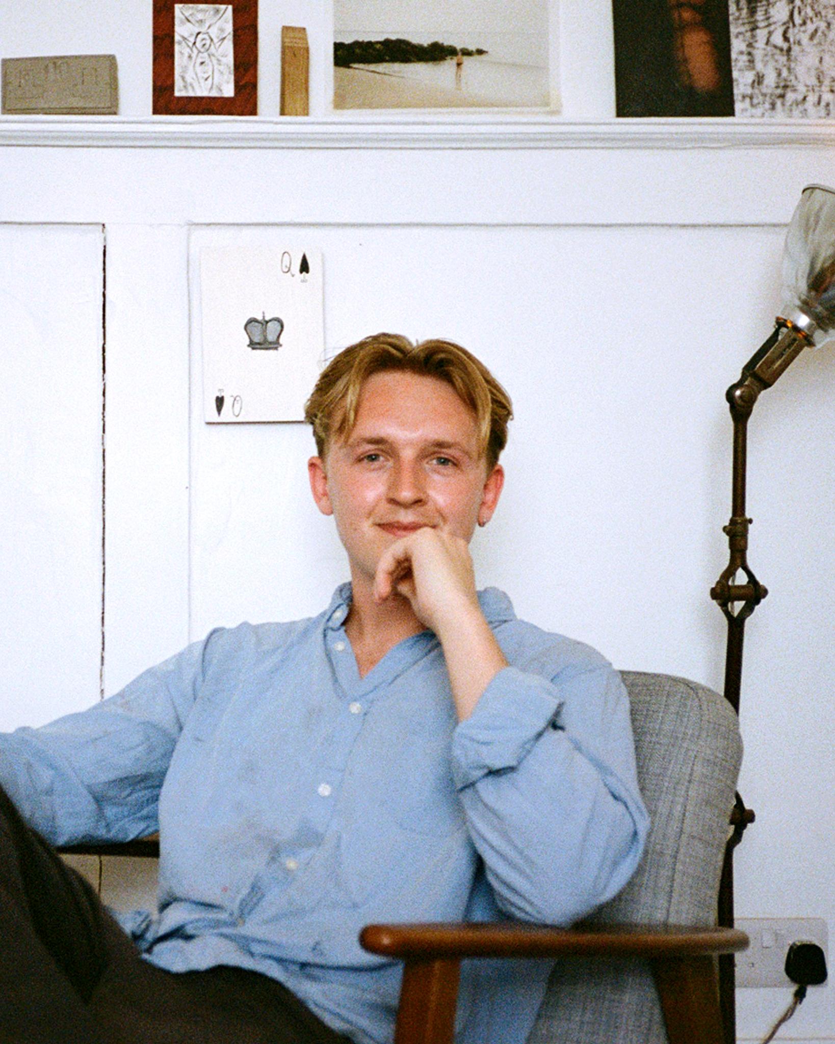 George Richardson, sculptor, sits outside his studio at the Sarabande Foundation