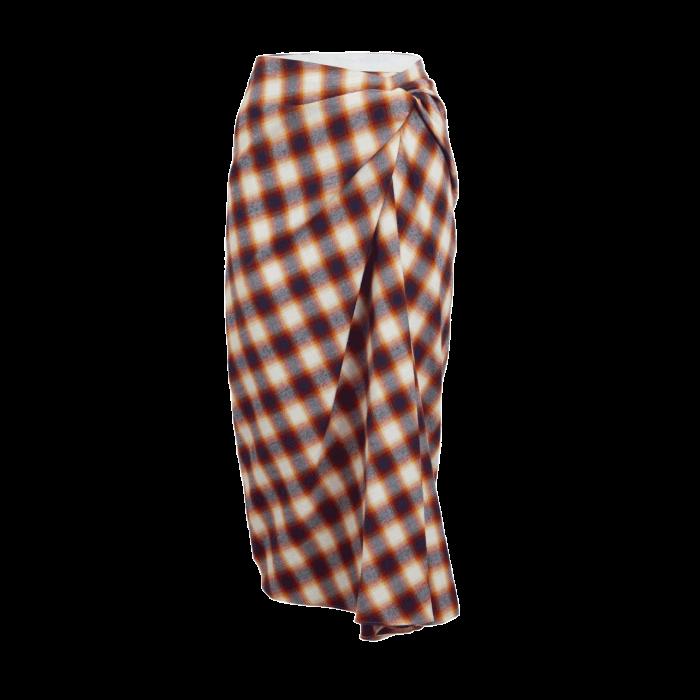 Isabel Marant Étoile Tijuana Plaid Cotton Pencil Skirt