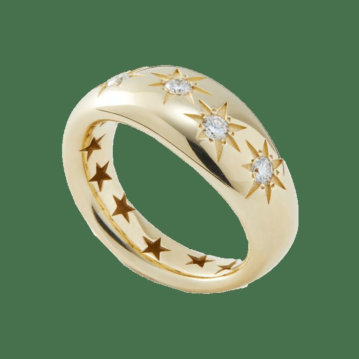 Liberty 9ct Gold Ianthe Star Luxury Diamond Band Ring