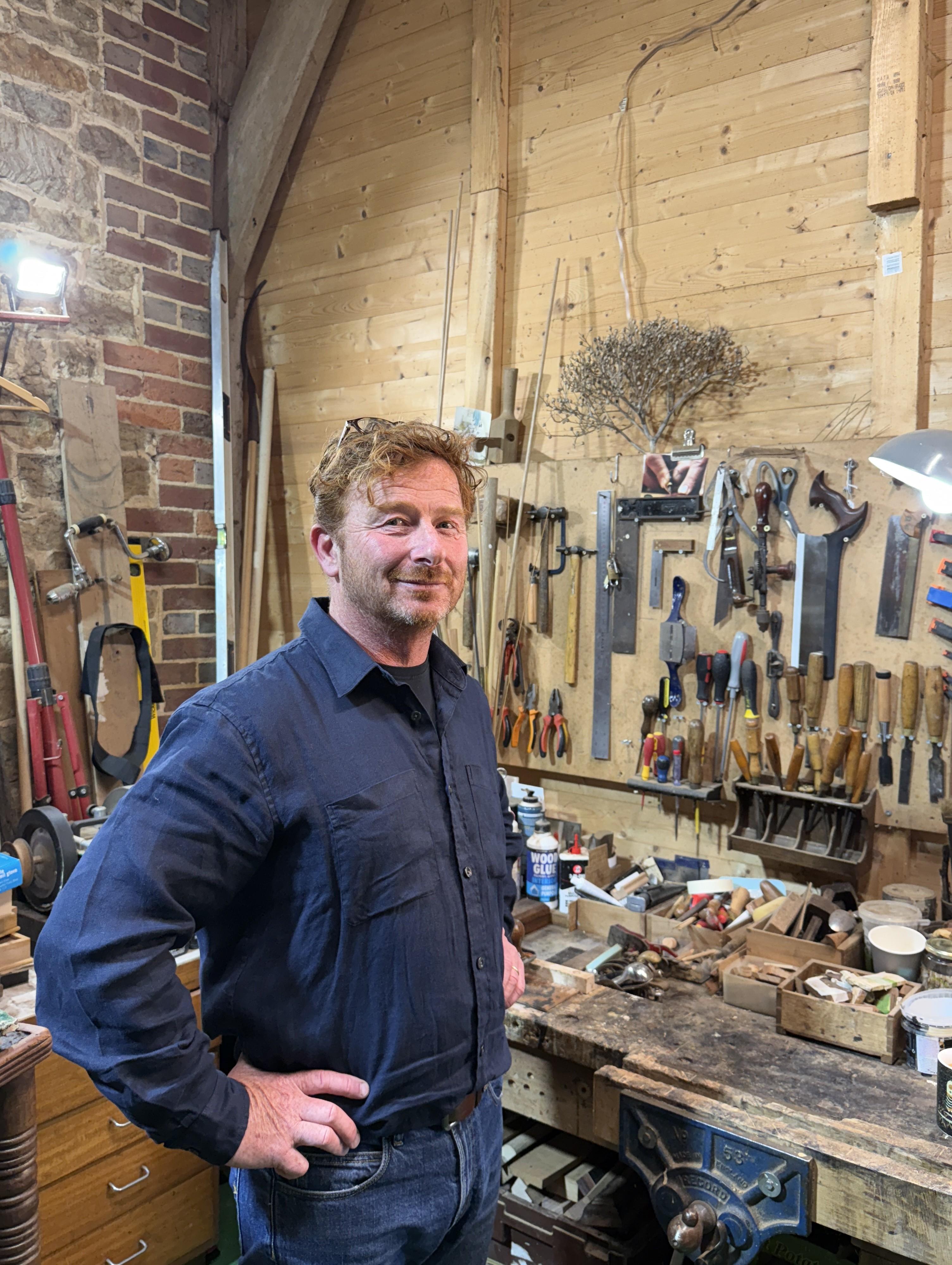 Patch Rogers in his Sussex studio
