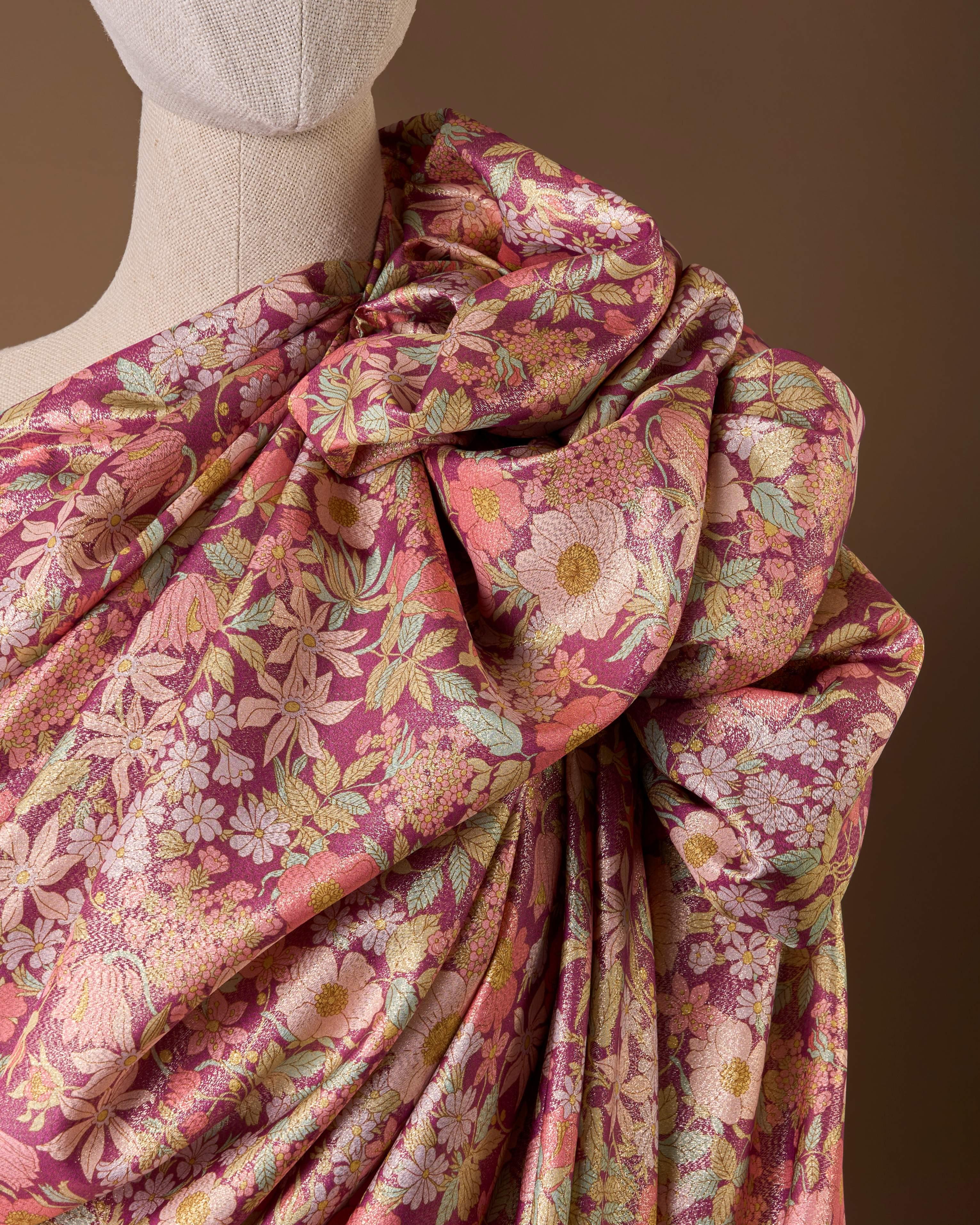 Fabric from The Codrington Collection, draped on a mannequin