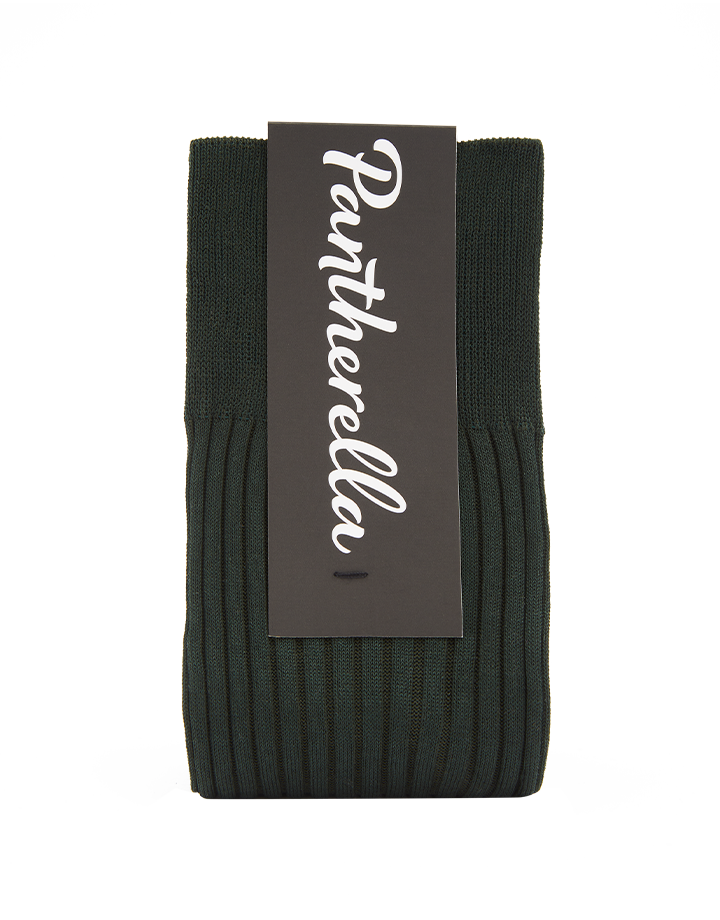 Pantherella Danvers Cotton Lisle Men’s Socks in Dark Green - Medium