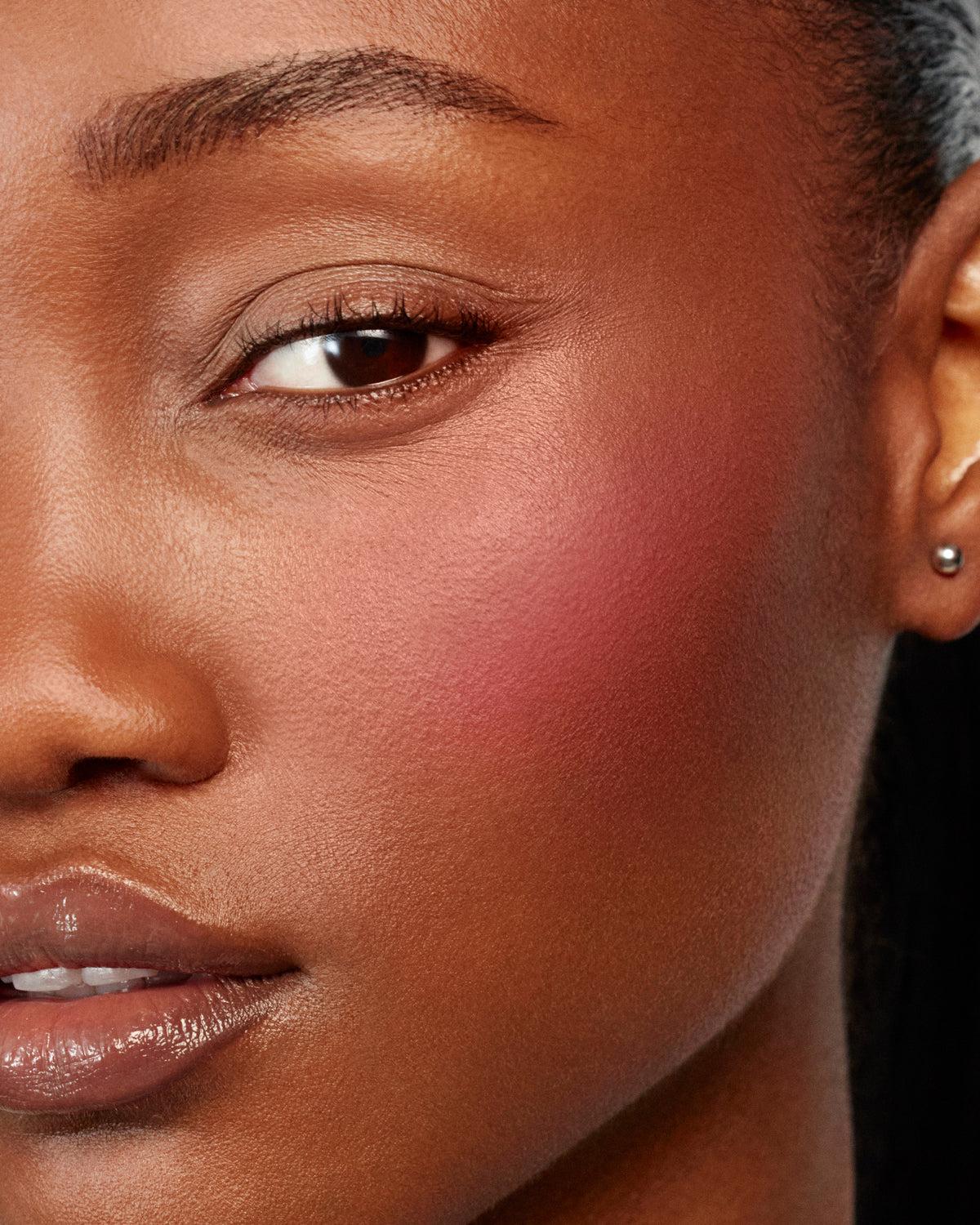 Model with pink blusher