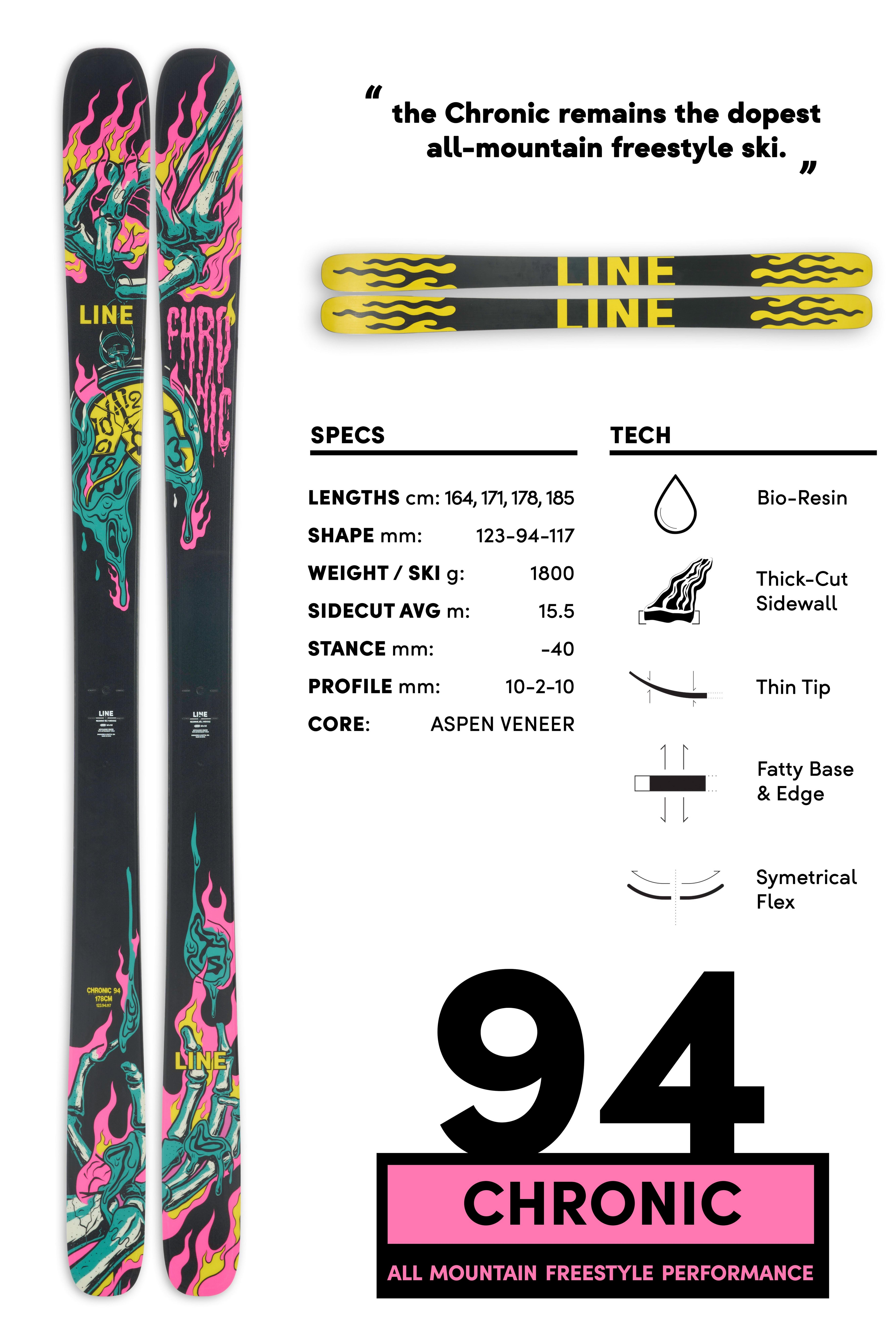 LINE chronic ラインクロニック　faction Armada LINE Chronic 94 Skis 2025 | LINE Skis, Ski Poles, & Clothing
