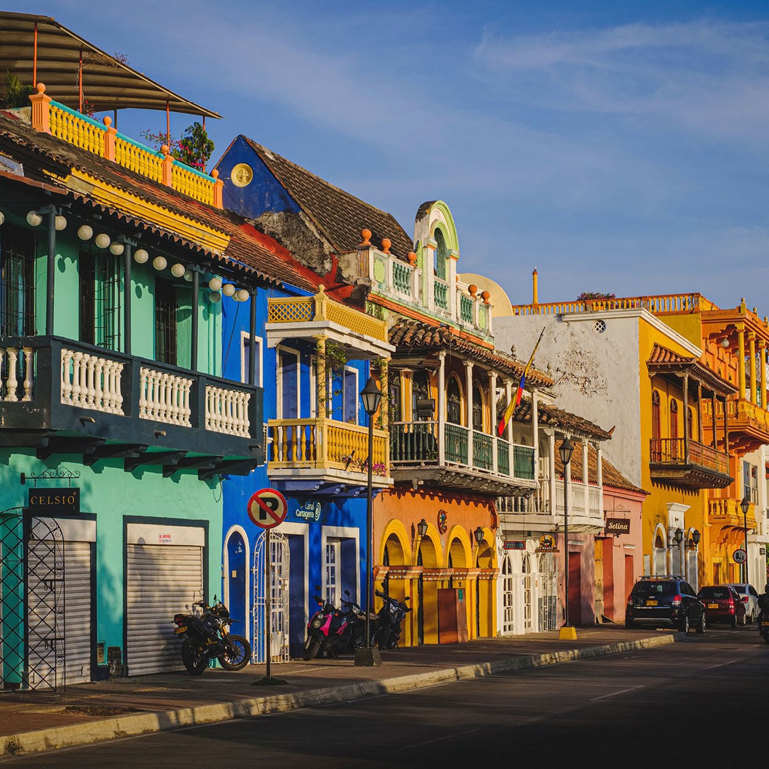 Colourful buildings in Cartagena, Columbia