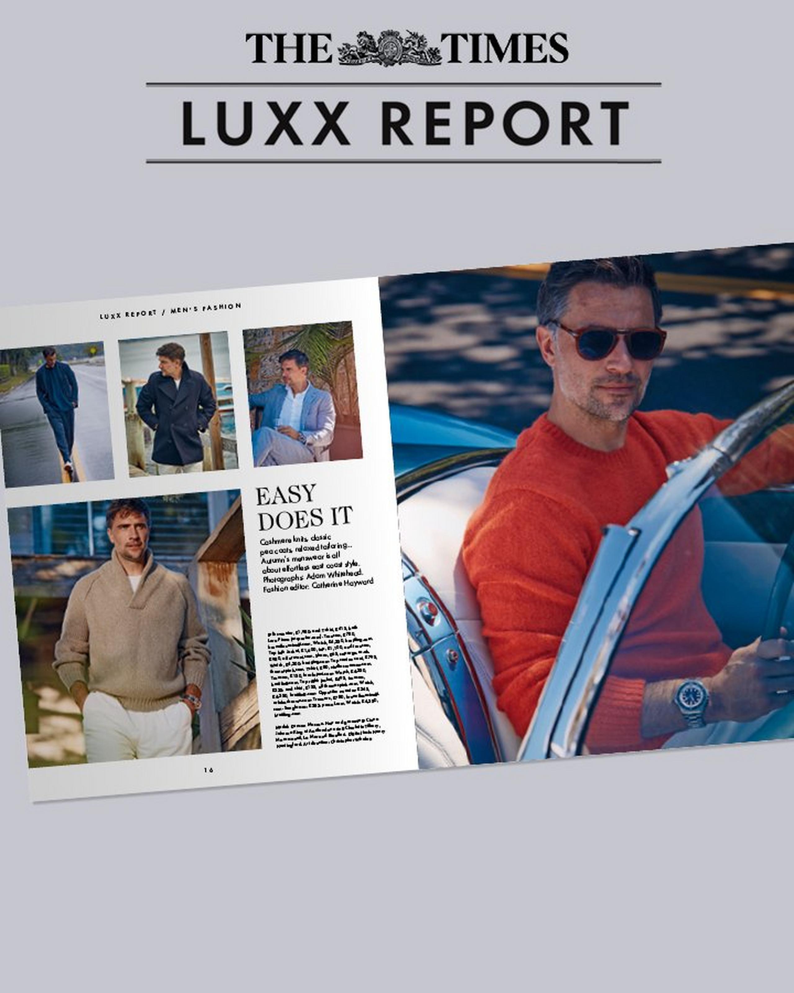 Thomas Pink on the cover of The Times Luxx Report
