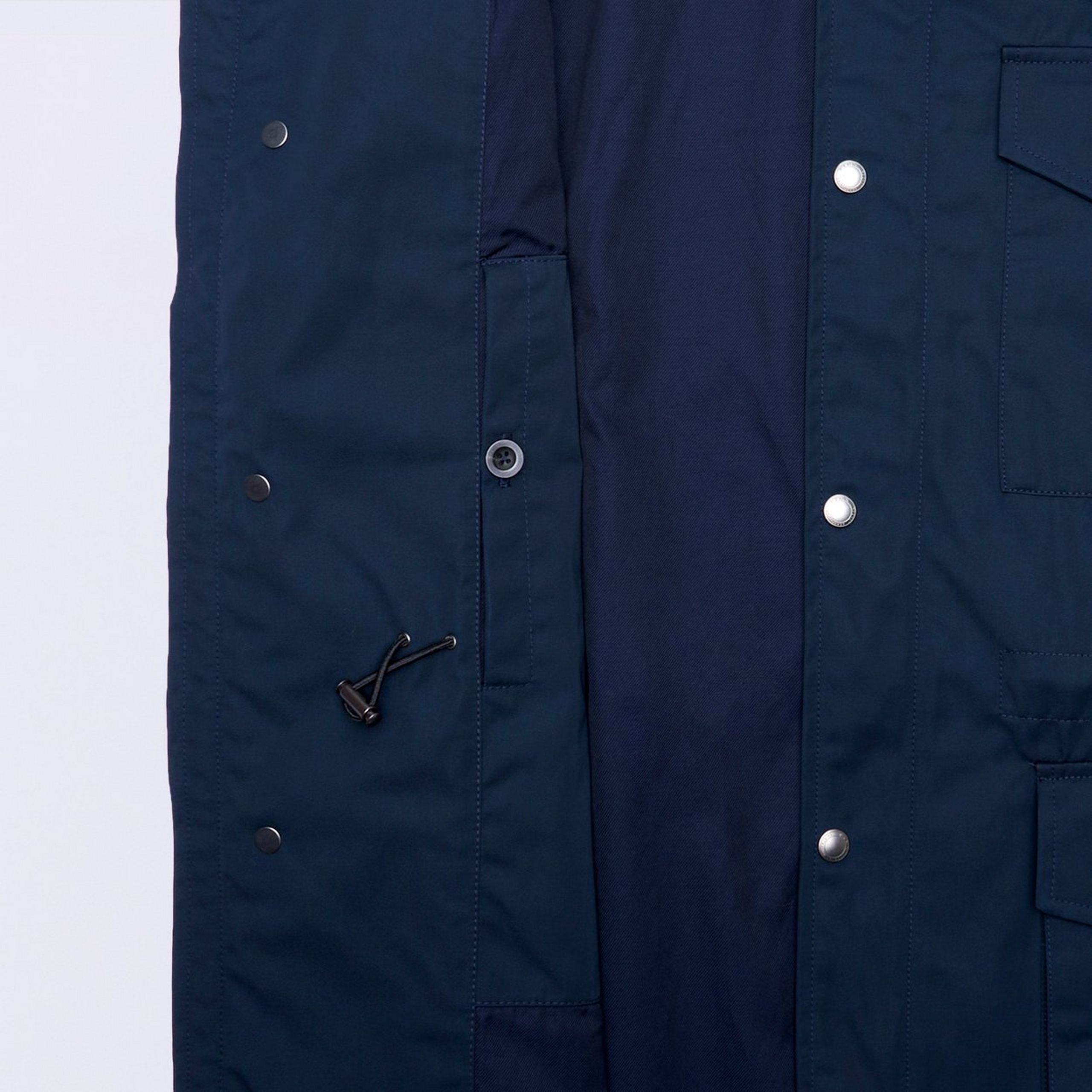 Close up of Thomas Pink's M65 Jacket in Navy